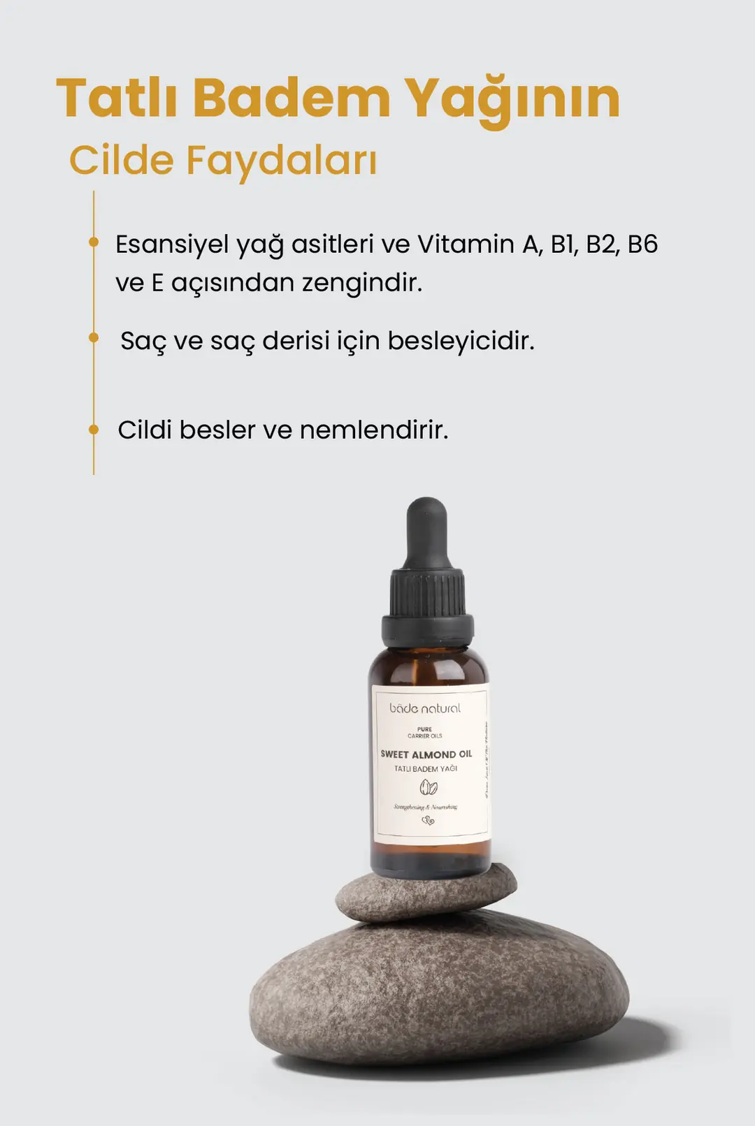 Tatlı Badem Yağı Soğuk Sıkım %100 Saf 30 ml - 3