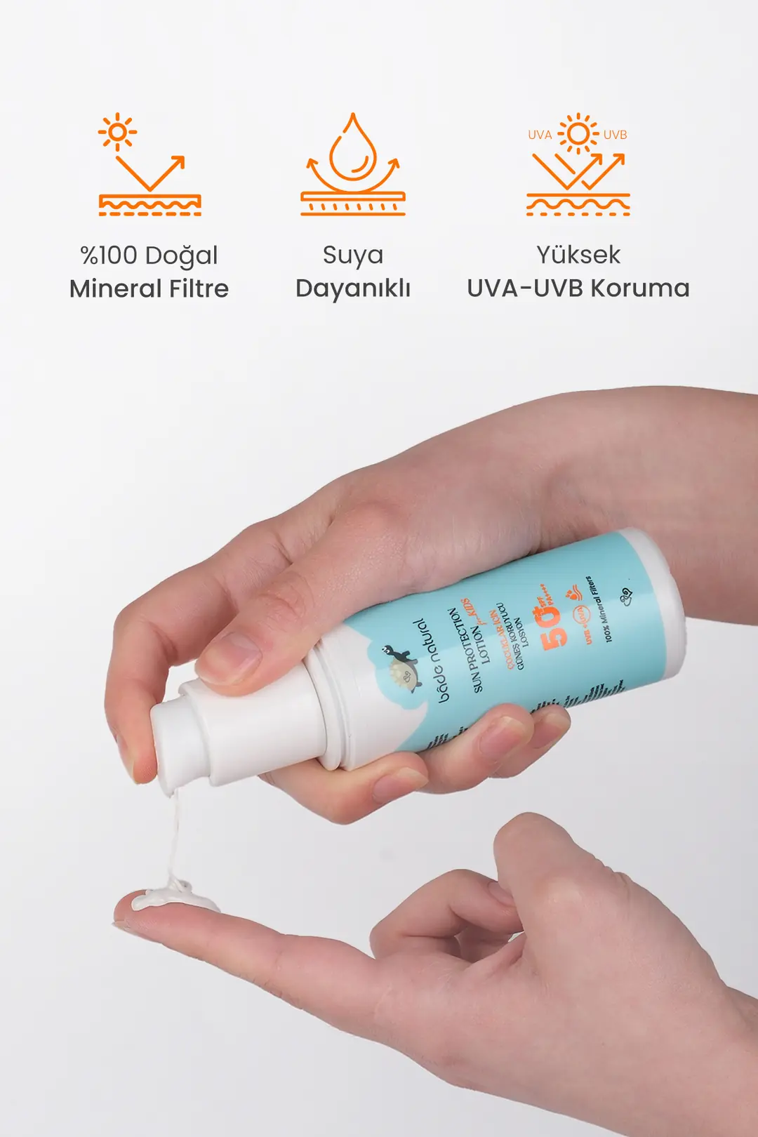 %100 Doğal 50+ SPF Yüksek Korumalı Çocuk Güneş Koruyucu Losyon 100 ml - 2