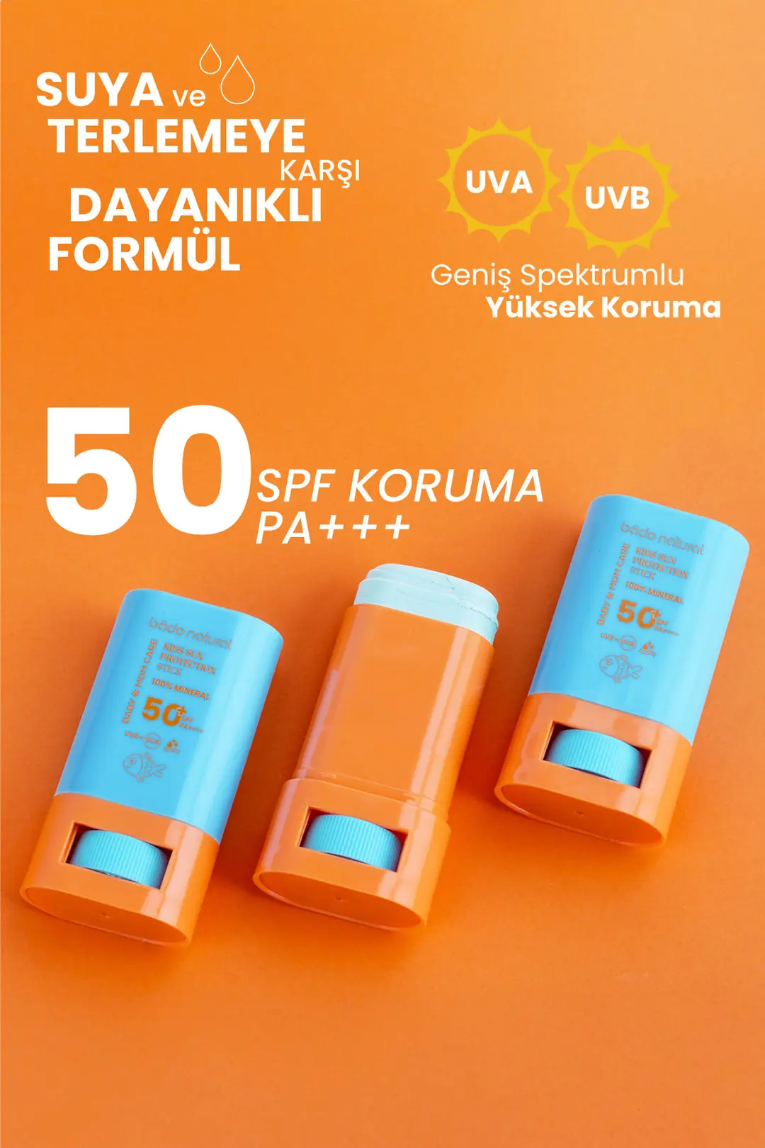 %100 Doğal ve Mineral Filtreli Yüksek Korumalı Çocuk Güneş Koruyucu Stick 16 g - 2