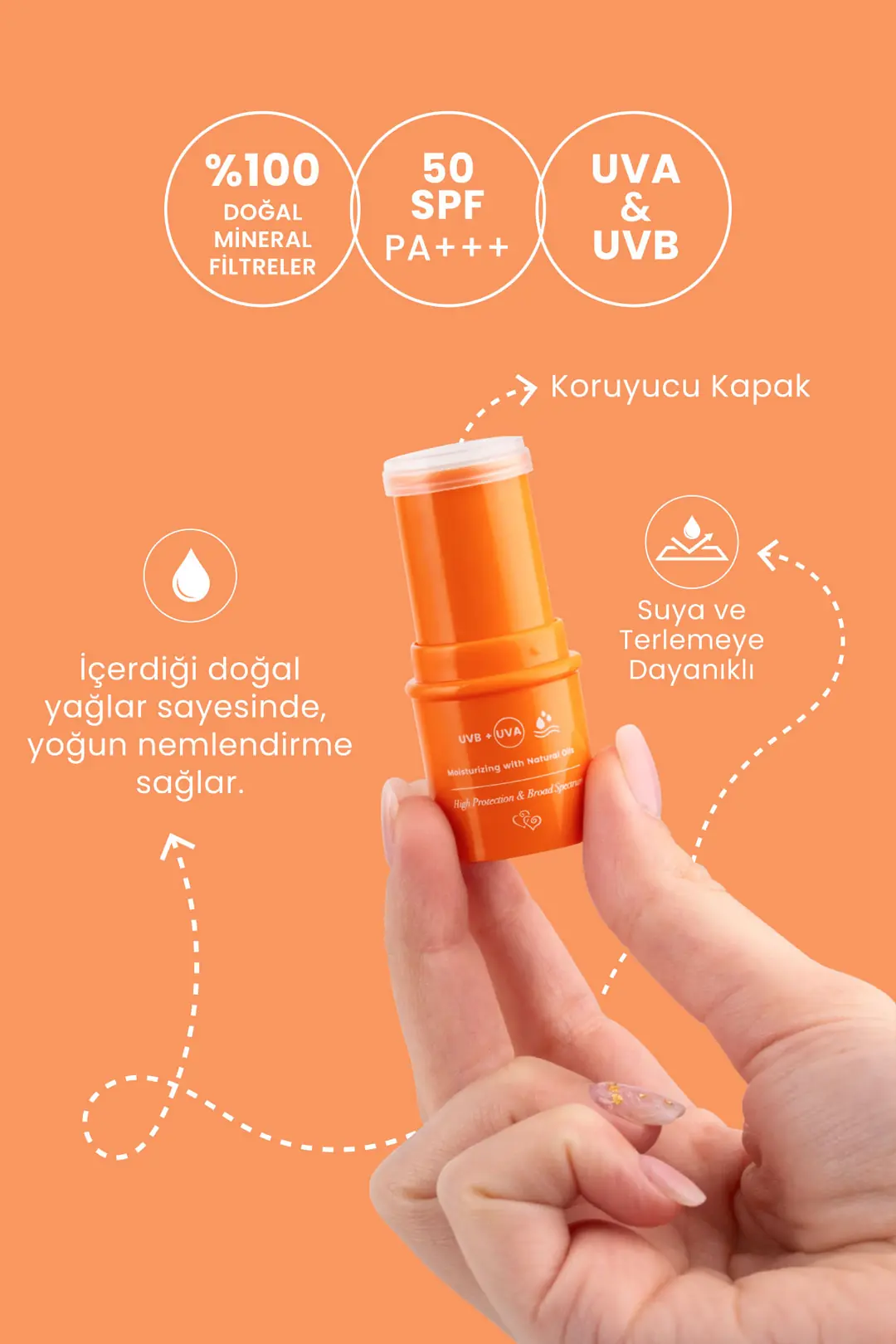 %100 Mineral Filtreli 50 Spf Besleyici Güneş Koruyucu Stick 6g - 2