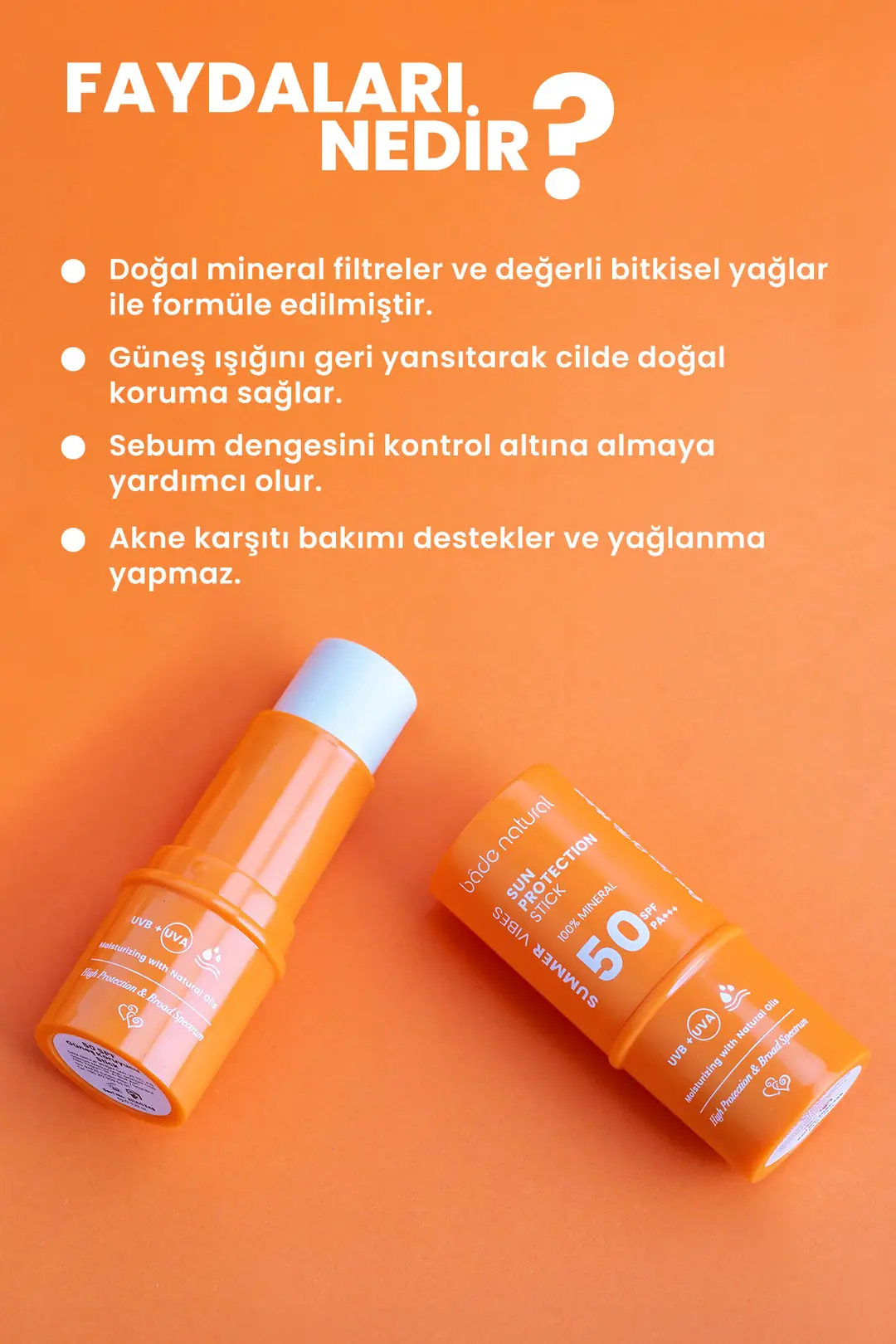 %100 Mineral Filtreli 50 Spf Besleyici Güneş Koruyucu Stick 6g - 3