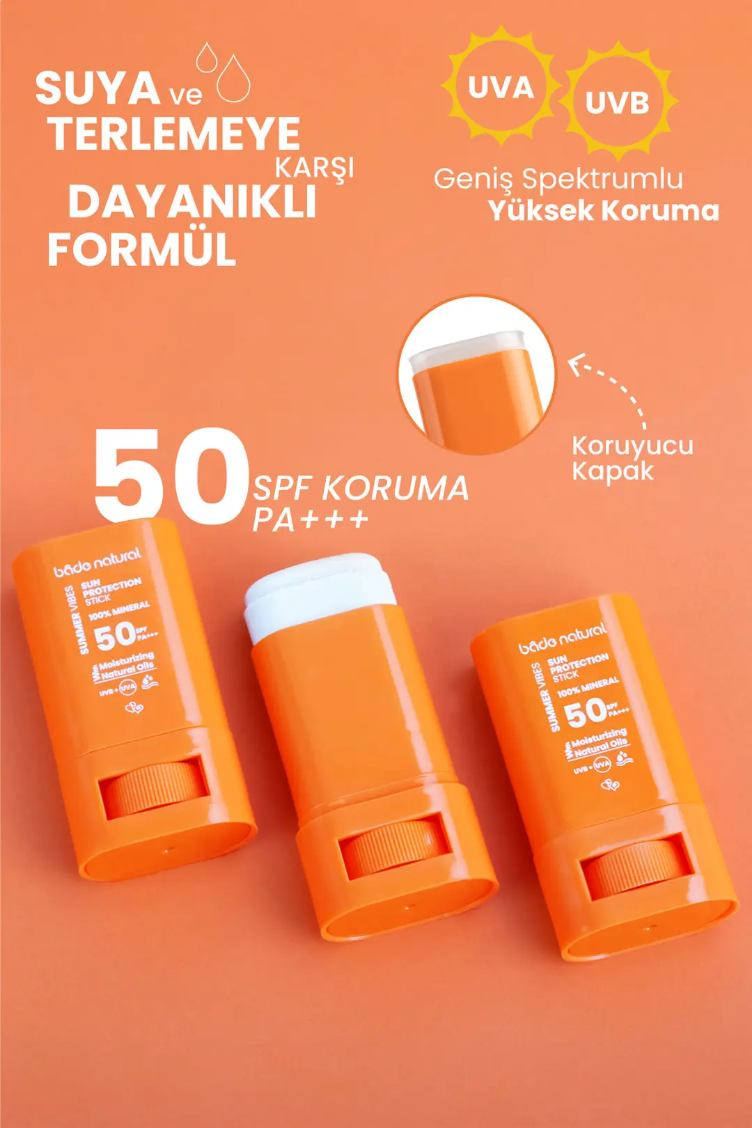 50 SPF %100 Mineral Filtreli ve Doğal Yüksek Korumalı Güneş Stick 16 g - 2