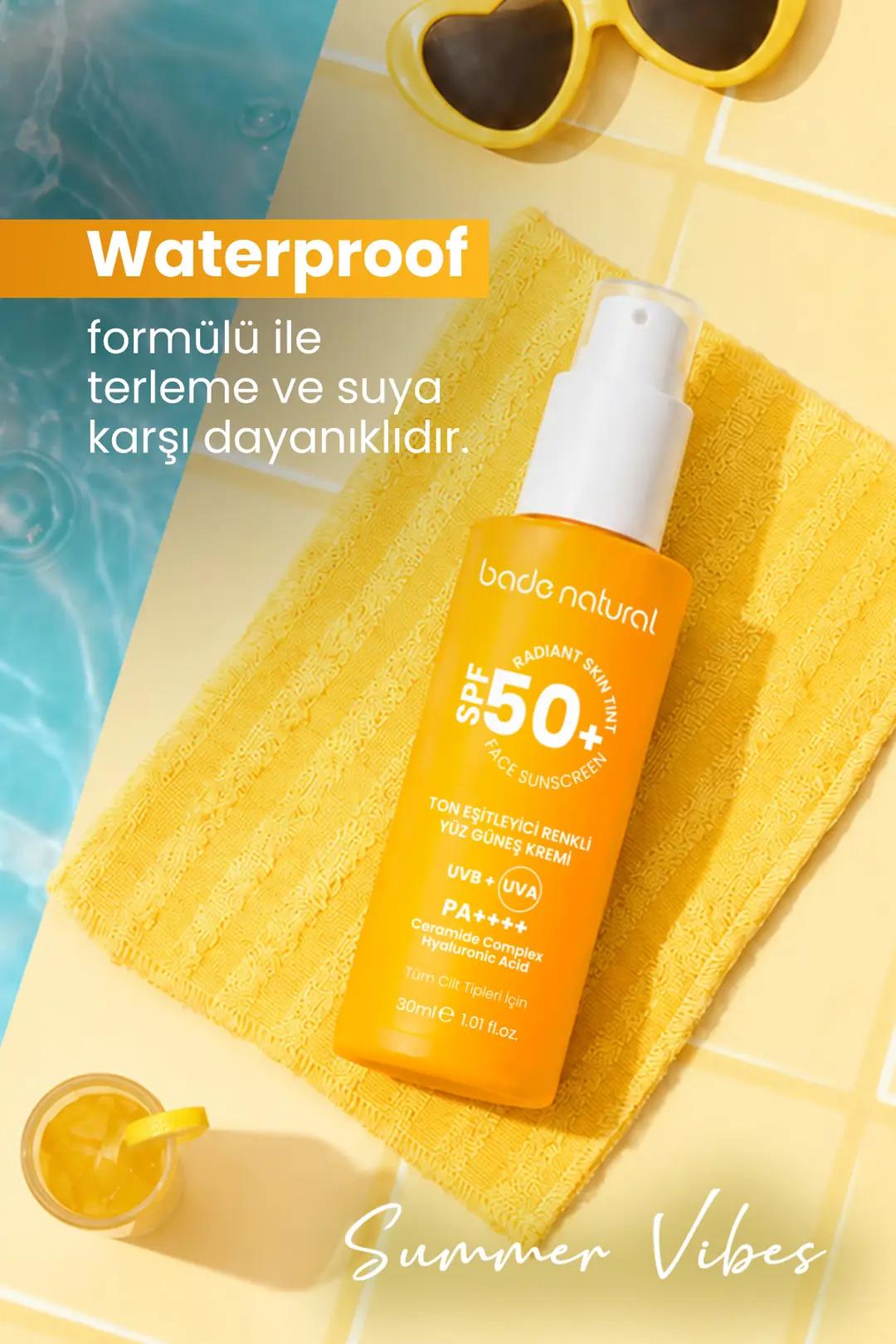 SPF 50+ Ton Eşitleyici Renkli Yüz Güneş Kremi - 5