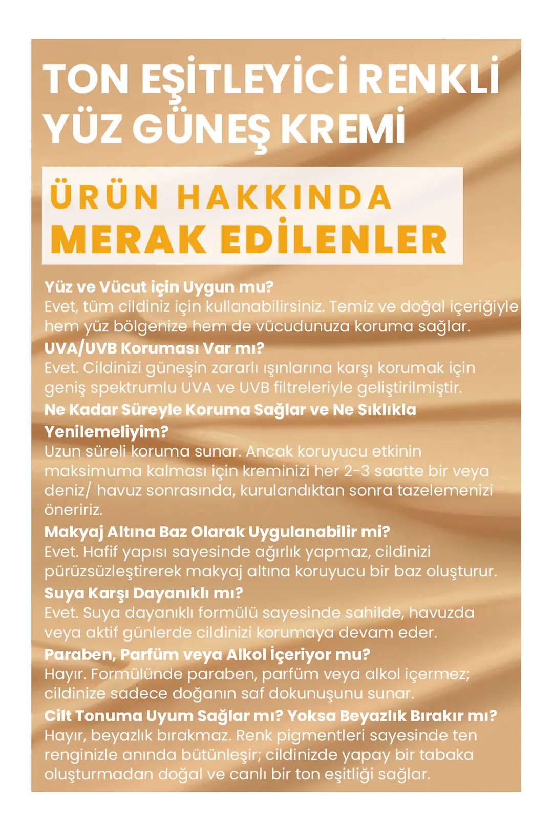 SPF 50+ Ton Eşitleyici Renkli Yüz Güneş Kremi - 6