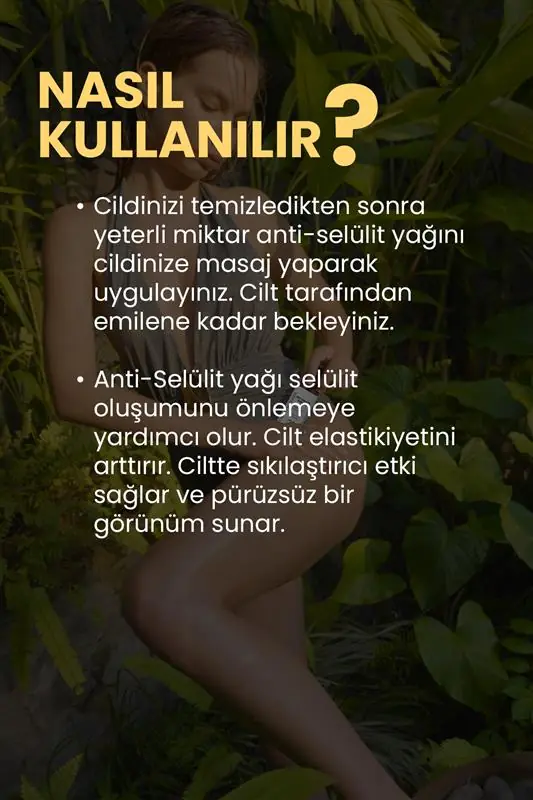 Anti-Selülit Yoğun Sıkılaştırıcı ve Pürüzsüzleştirici Vücut Bakım Yağı %100 Doğal 100 ml - 3