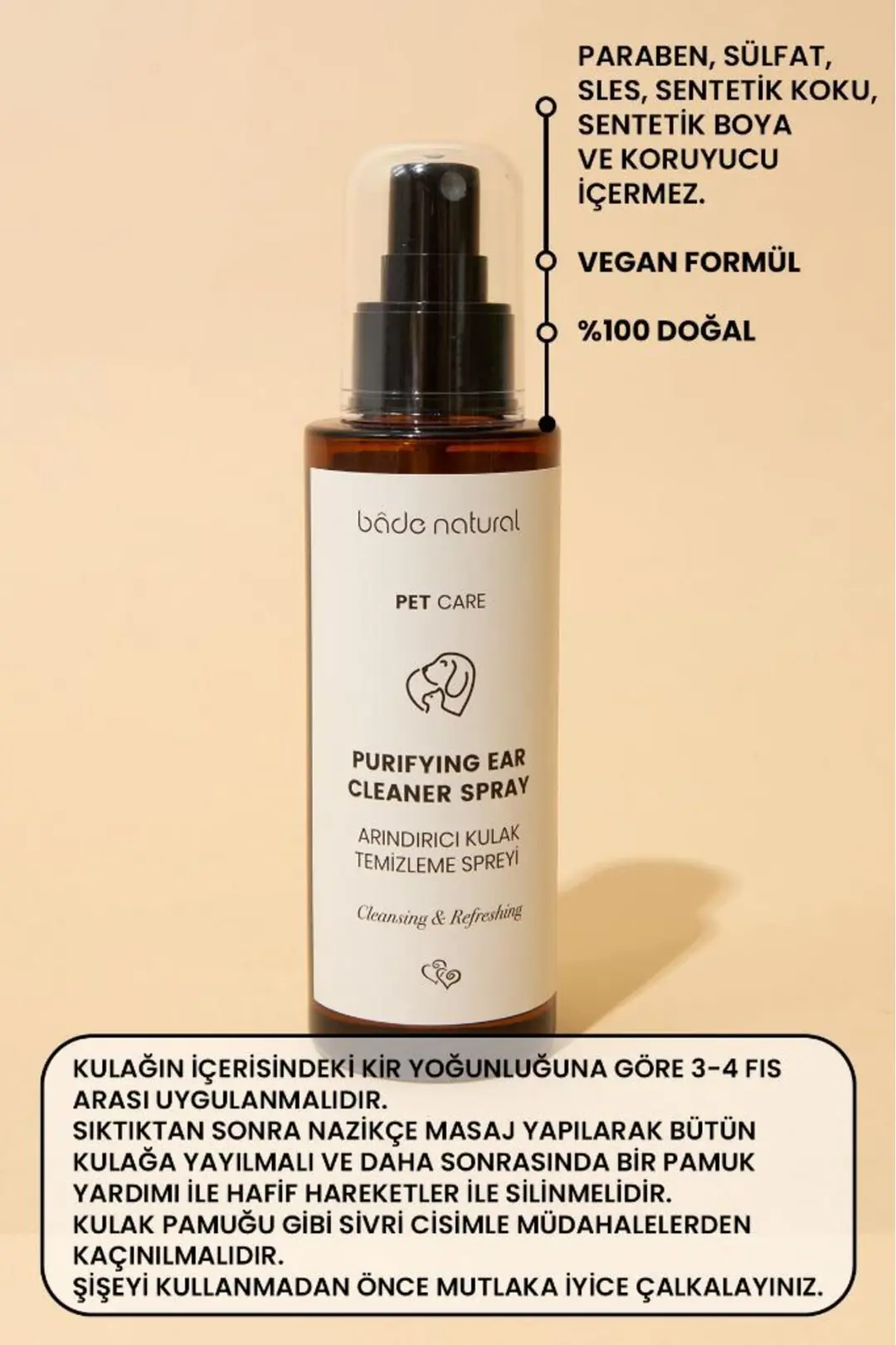 Arındırıcı Evcil Hayvan Kulak Temizleme Spreyi 100 ml - 3