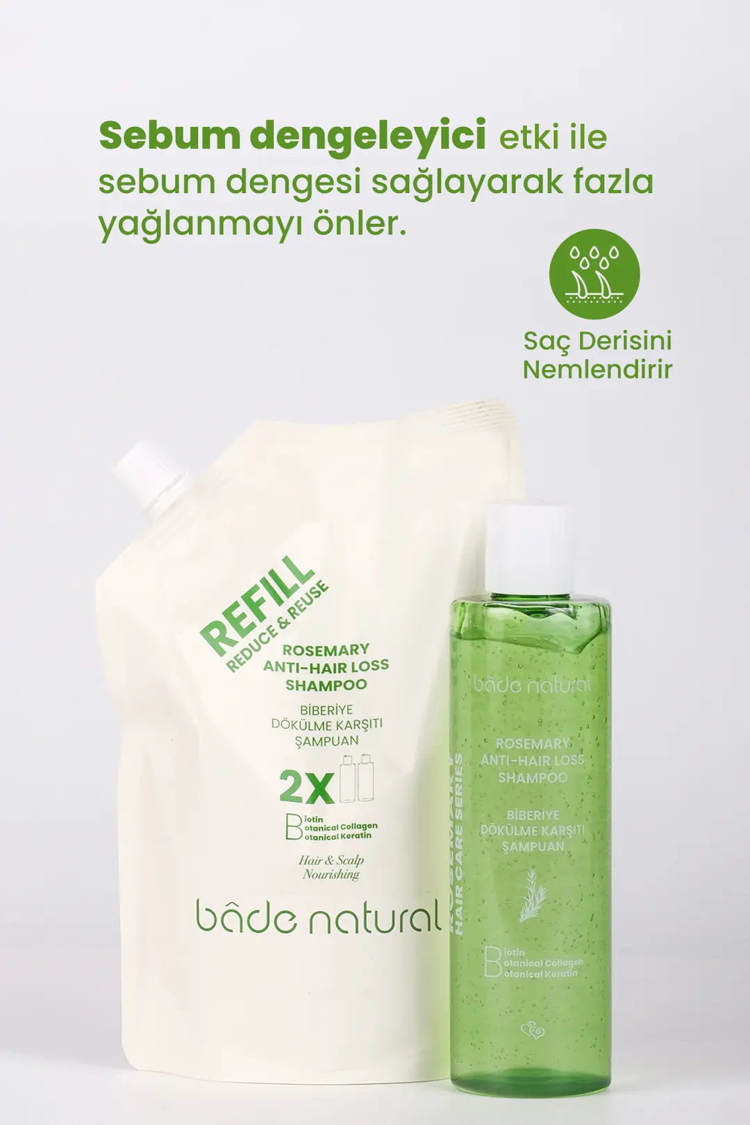 Biberiye Saç Dökülmesi Karşıtı Bakım Şampuan Refill Paket 500 ml - 3