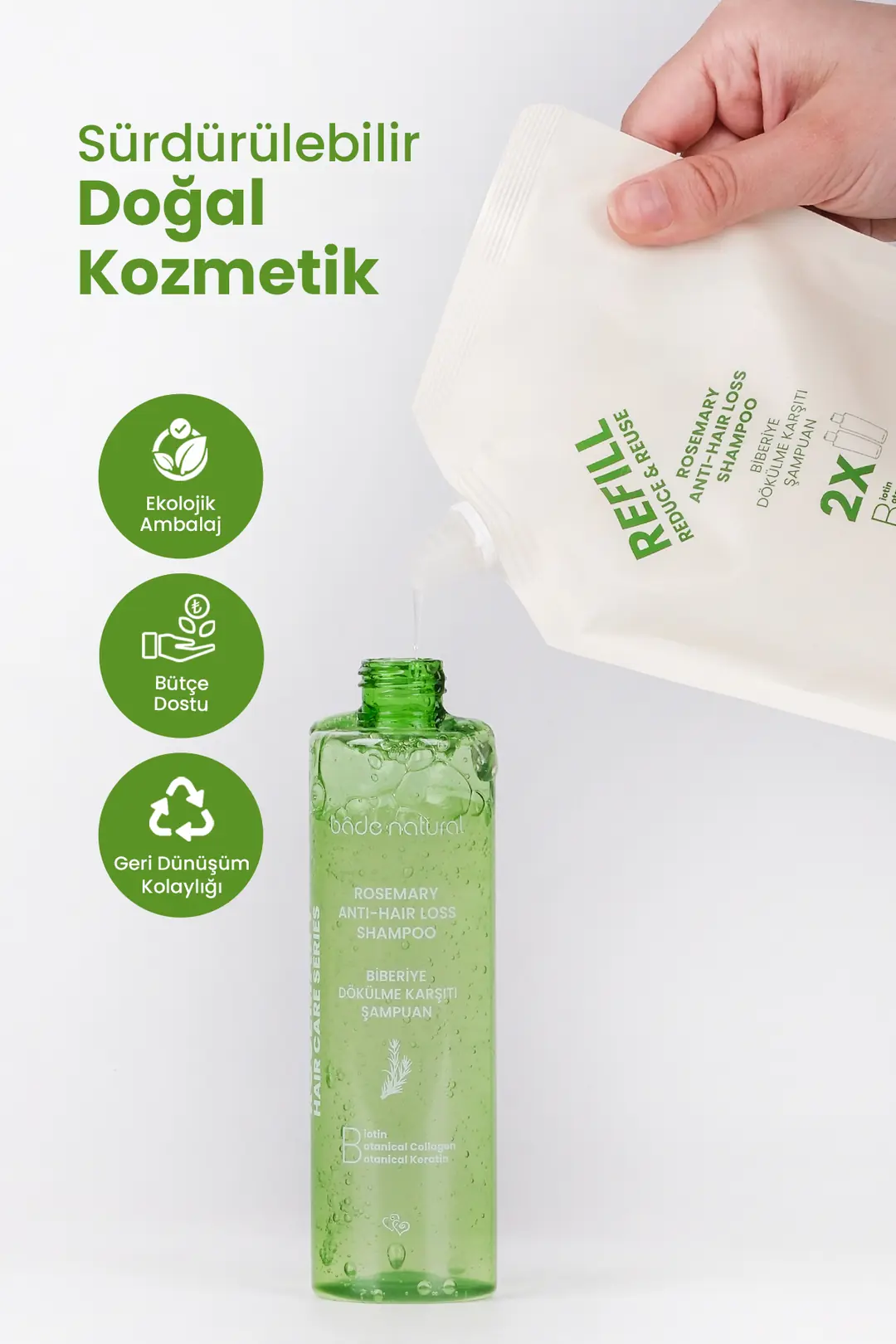 Biberiye Saç Dökülmesi Karşıtı Bakım Şampuan Refill Paket 500 ml - 4