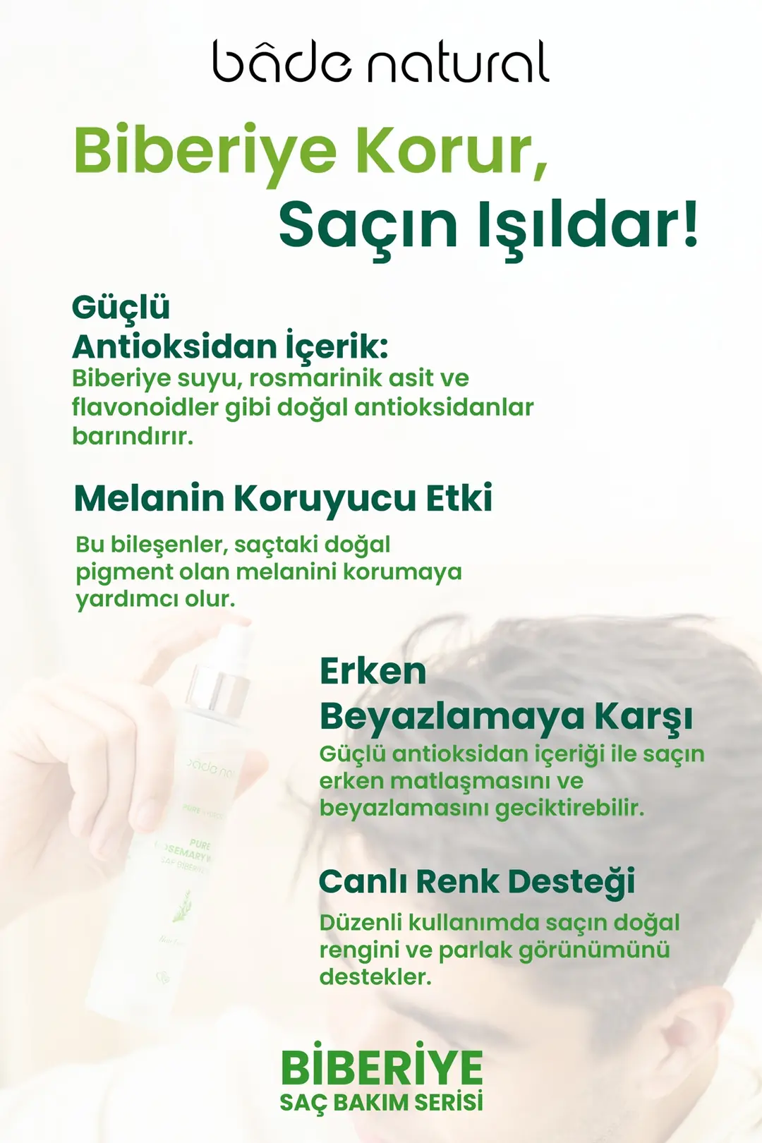Biberiye Suyu Güçlendirici Saç Toniği %100 Doğal 100 ml - 2