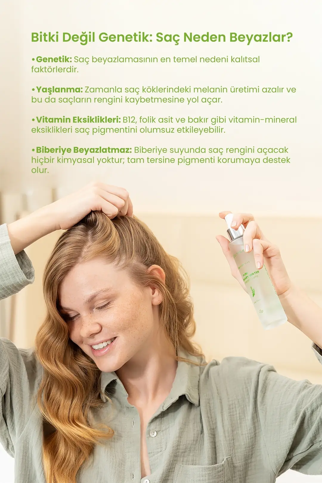 Biberiye Suyu Güçlendirici Saç Toniği %100 Doğal 100 ml - 3
