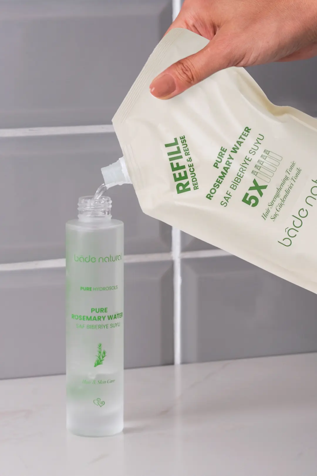 Biberiye Suyu Güçlendirici Saç Toniği Refill Paket 500 ml %100 Doğal - 6