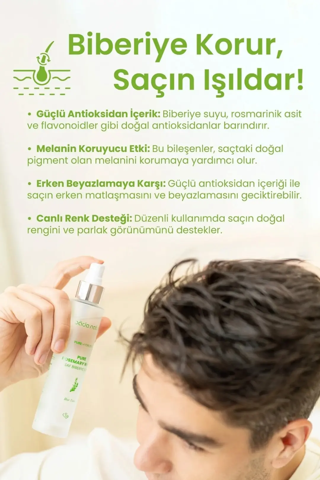 Biberiye Suyu Saç Toniği & Biberiye Yağı Kaş ve Kirpik Serum Set - 6