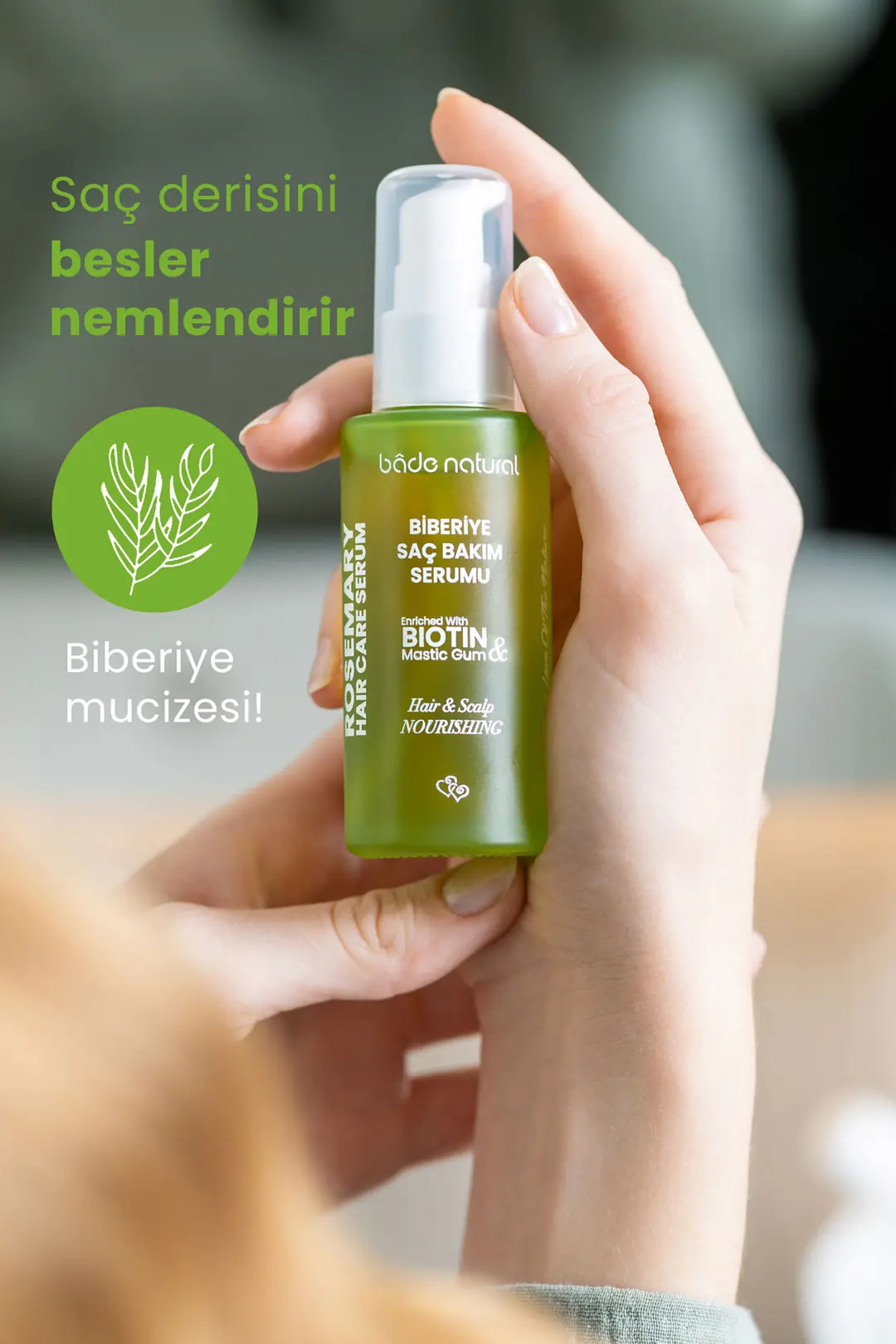 Biberiye Yağı ve Biotin Complex Saç Dökülmesi Karşıtı ve Yıpranmış Saçlar için Saç Bakım Serumu 50 ml - 2
