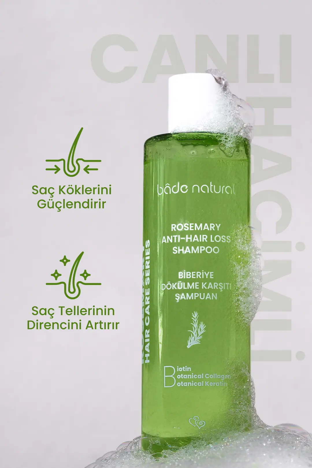 Biberiye, Biotin, Keratin ve Kolajen Complex Saç Dökülmesi Karşıtı Bakım Şampuanı 250 ml - 4
