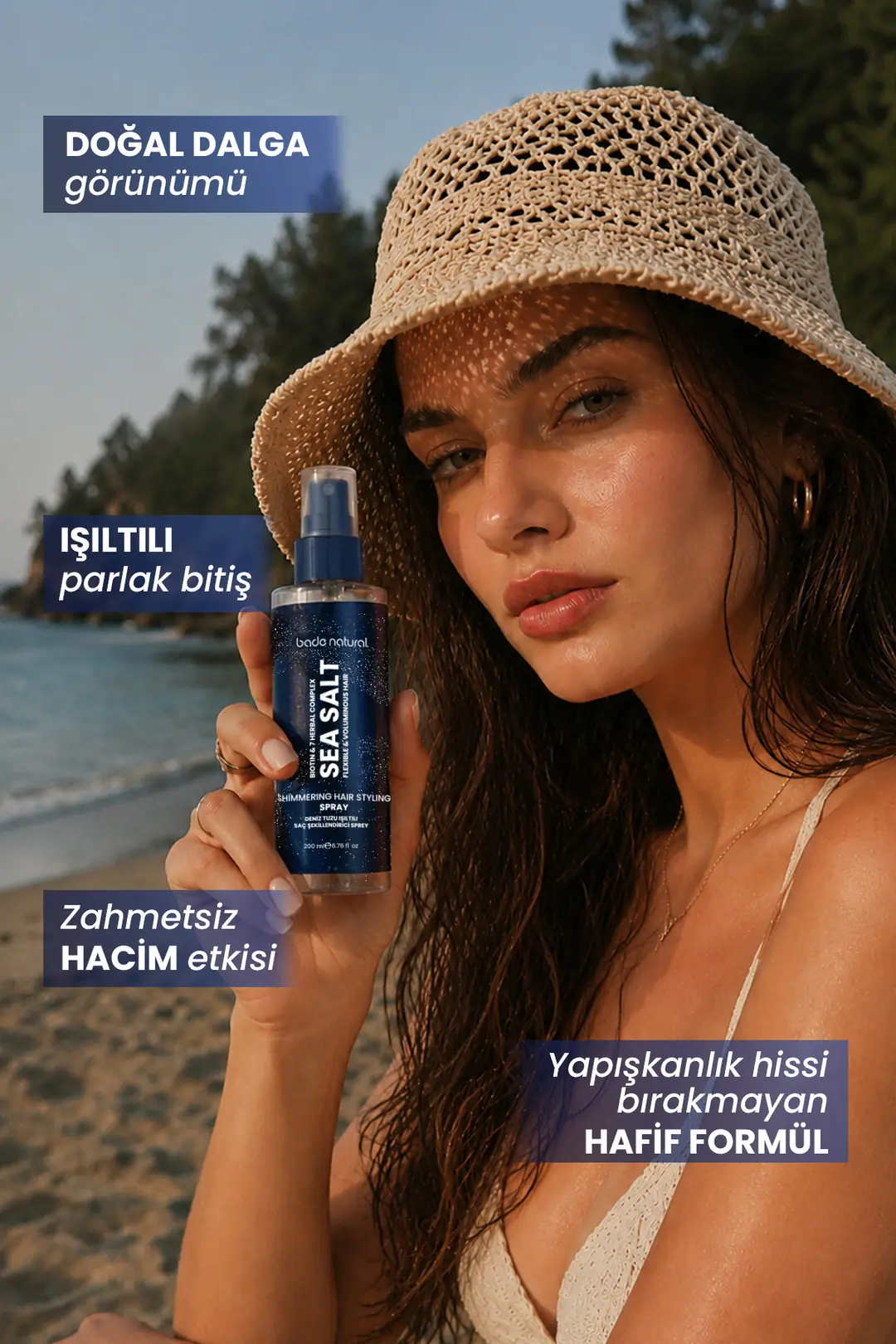 Deniz Tuzu Işıltılı Şekillendirici Saç Spreyi 200 ml - 3