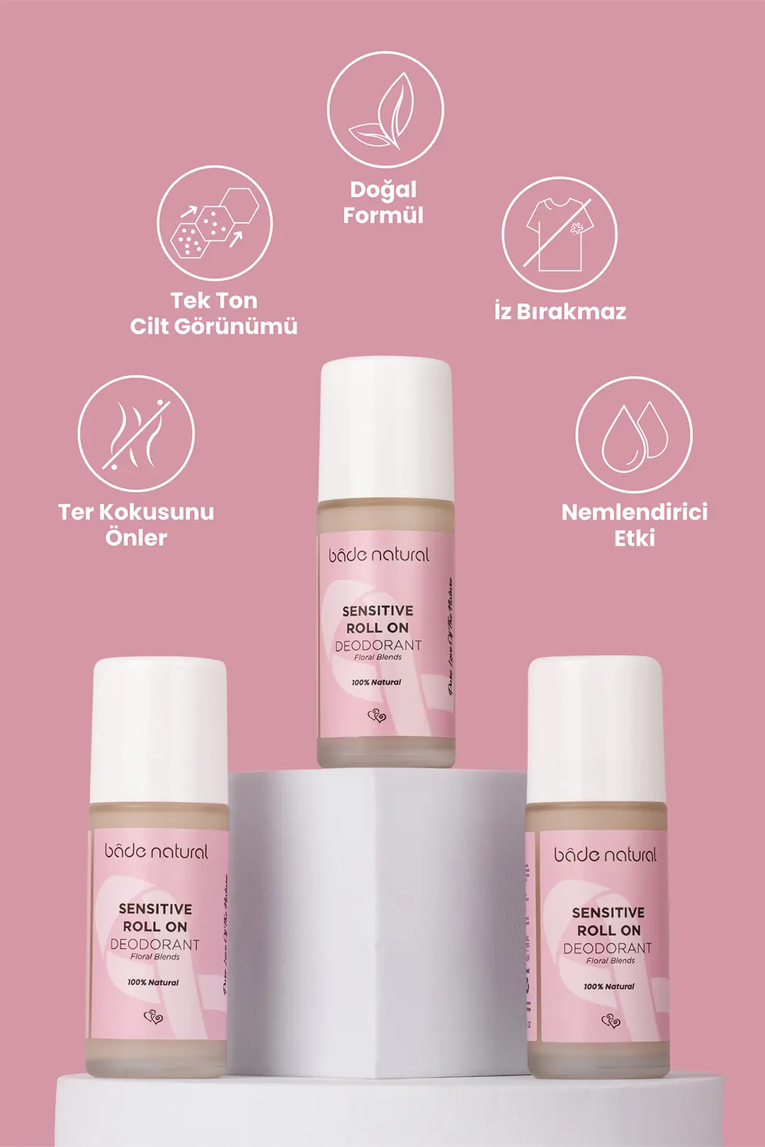 Doğal Roll On Floral Blends Deodorant Hassas Ciltler İçin Ter Kokusu Önleyici Vegan 50 ml - 2