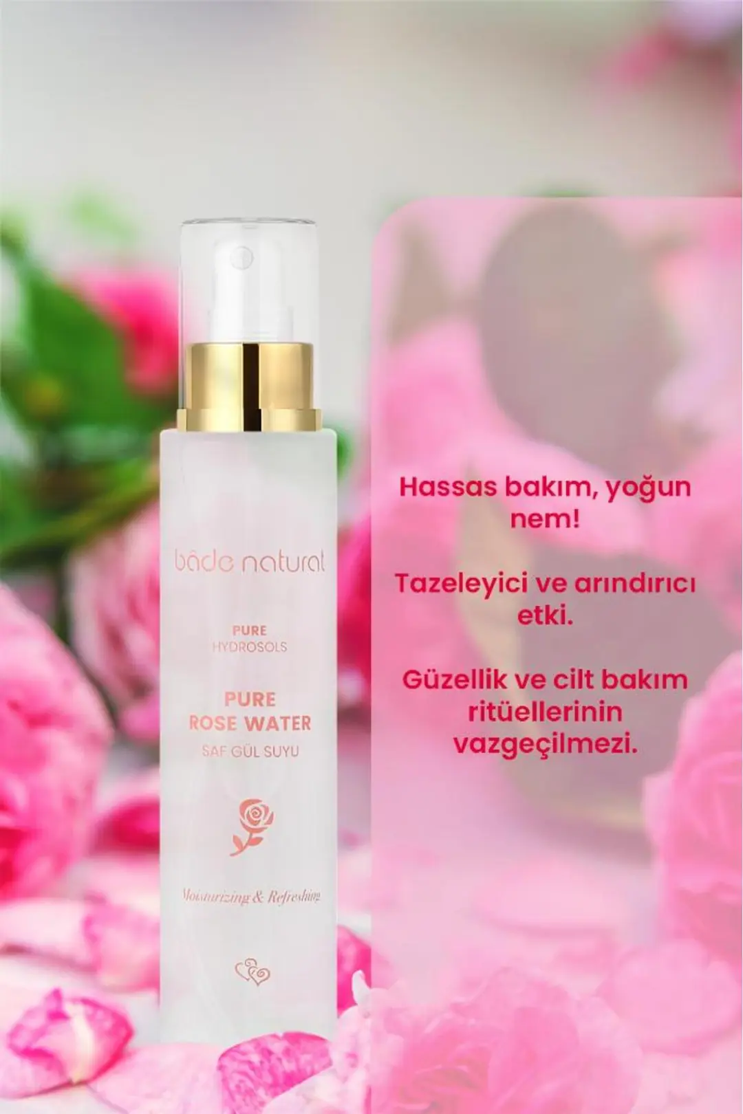Gül Suyu Gözenek Sıkılaştırıcı Aydınlatıcı ve Arındırıcı Tonik %100 Doğal  100 ml - 2