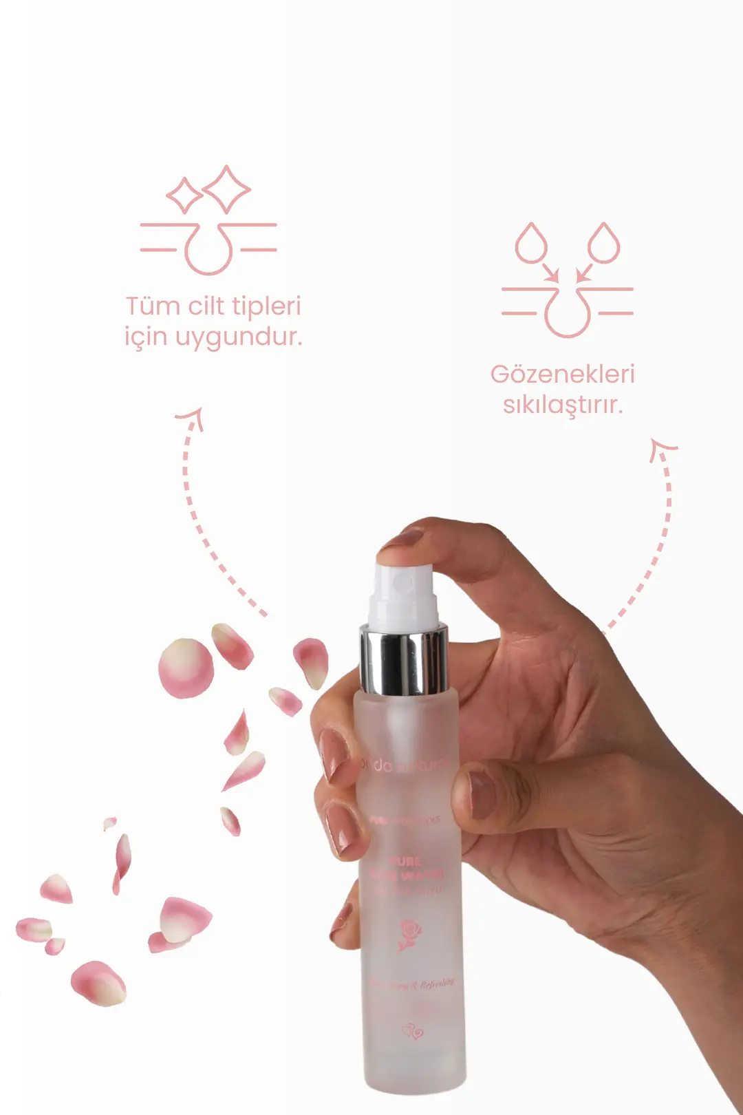 Gül Suyu Gözenek Sıkılaştırıcı Aydınlatıcı ve Arındırıcı Tonik %100 Doğal 30 ml - 5