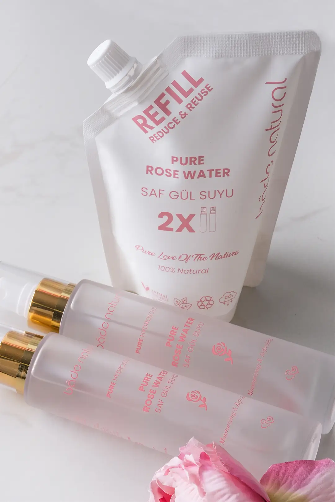 Gül Suyu Gözenek Sıkılaştırıcı Aydınlatıcı ve Arındırıcı Tonik Refill 200 ml %100 Doğal - 4