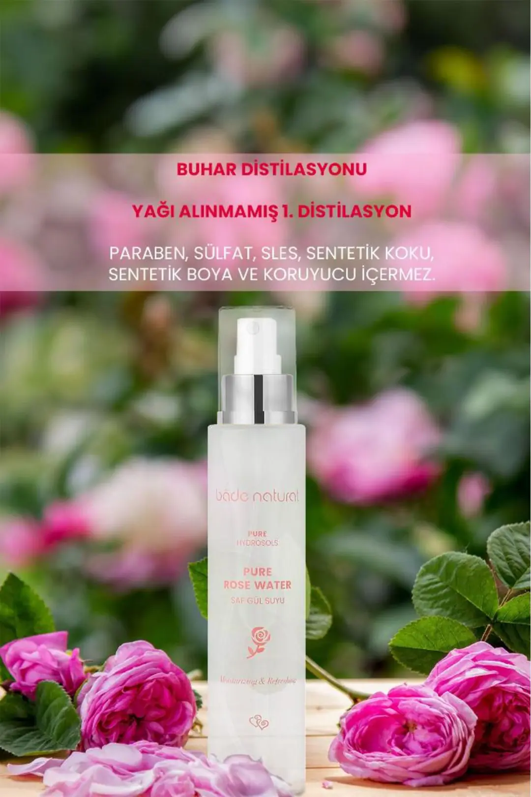 Gül Suyu Gözenek Sıkılaştırıcı ve Aydınlatıcı Tonik & Refill Set %100 Doğal - 4