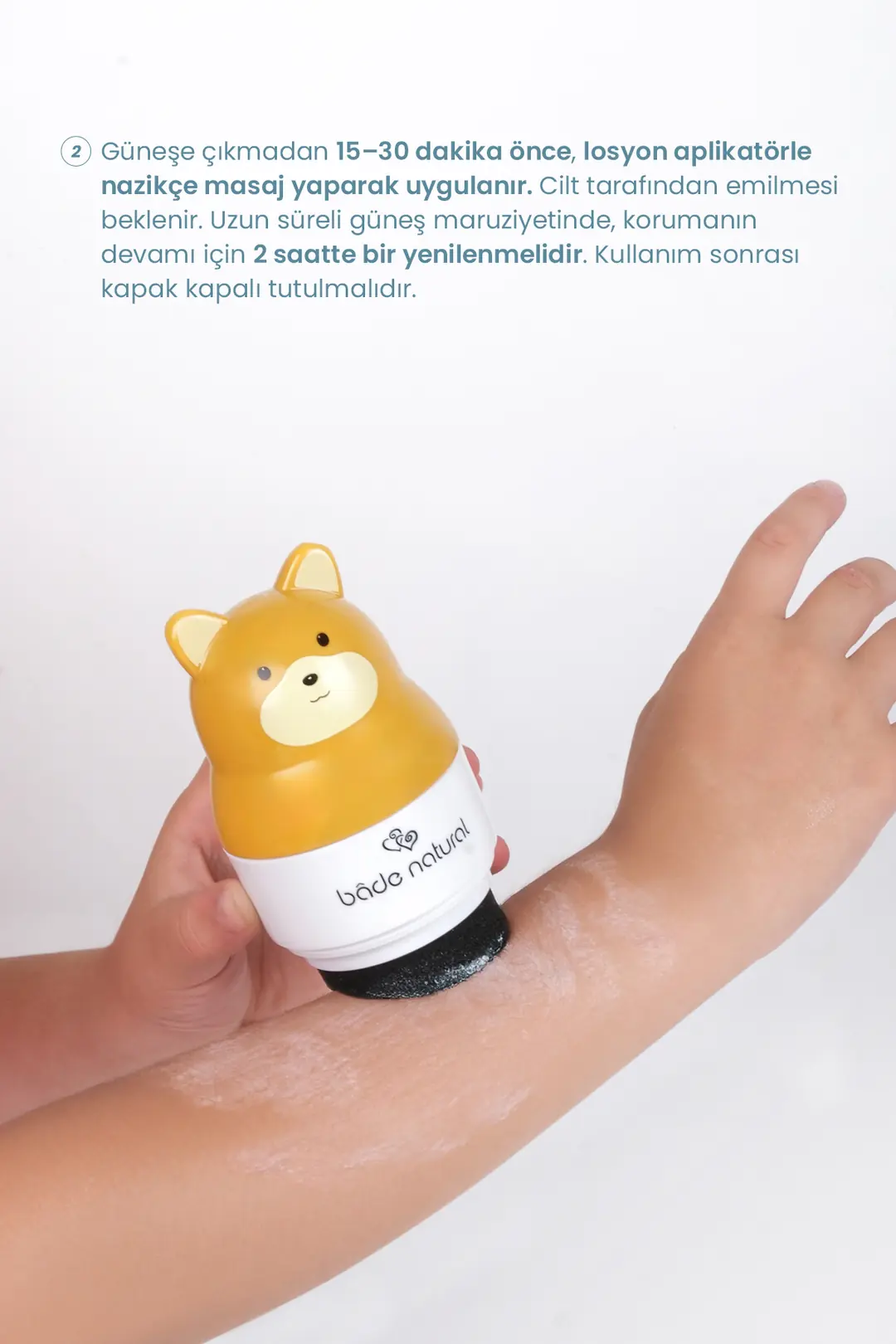 Güneş Koruyucu Losyon Aplikatörü Ayı Figürlü Doldurulabilir Roll On 110 ml - 5