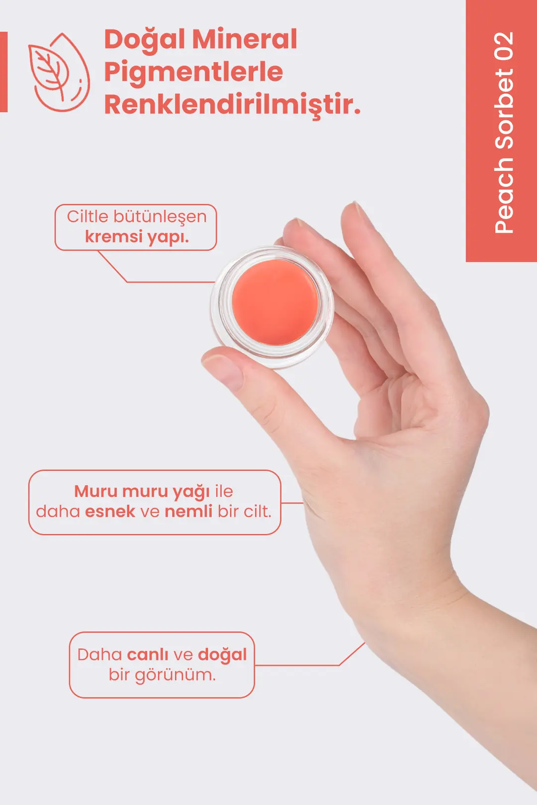 Krem Allık Peach Sorbet 02 %100 Doğal - 3