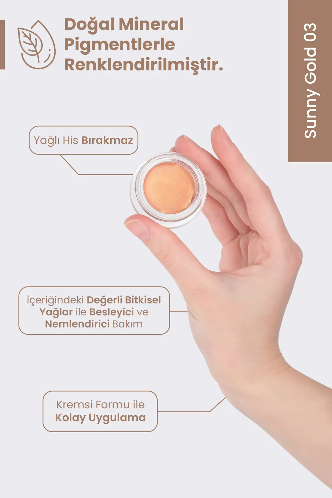 Krem Göz Farı Sunny Gold 03 %100 Doğal - 3