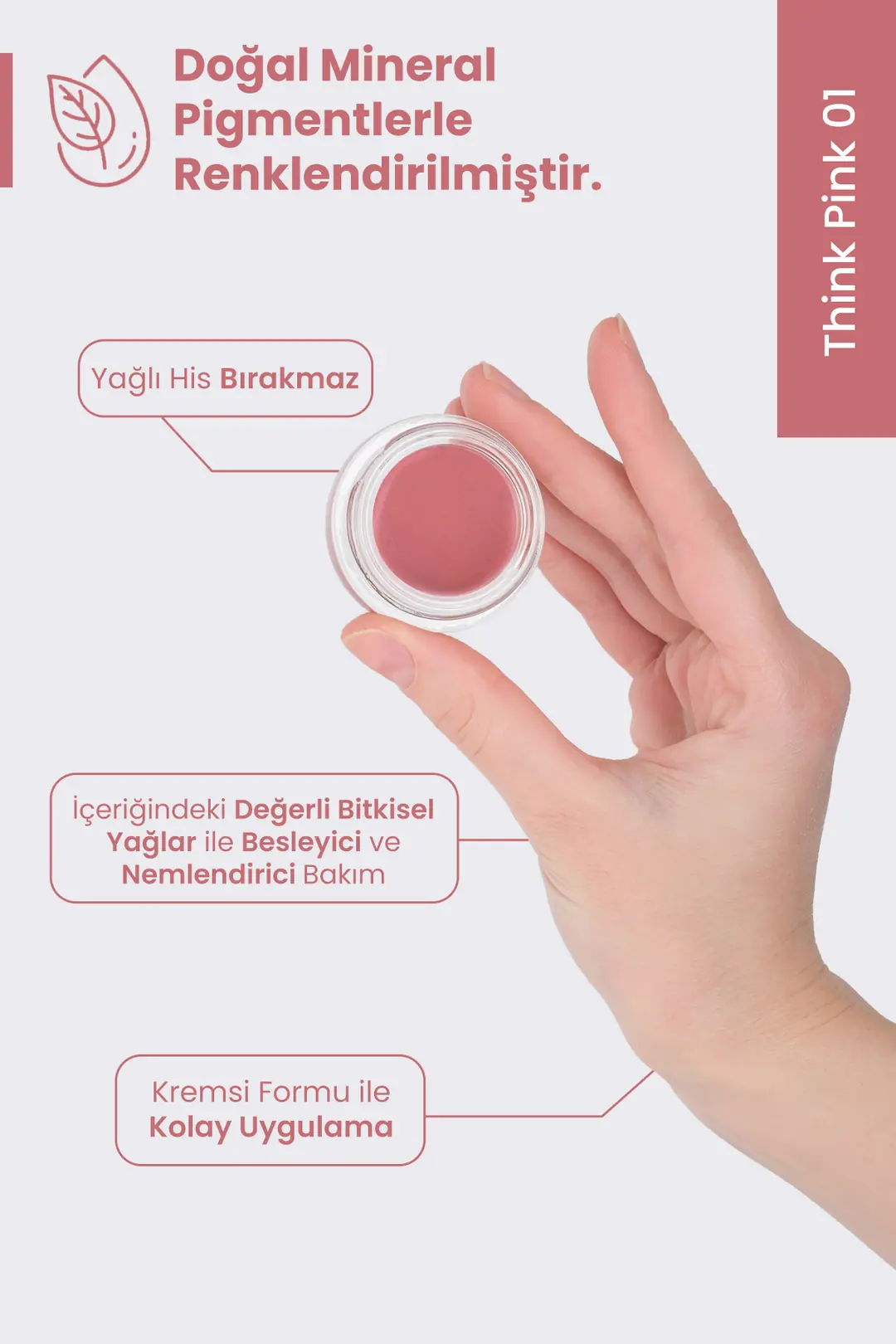 Krem Göz Farı Think Pink 01 %100 Doğal - 3