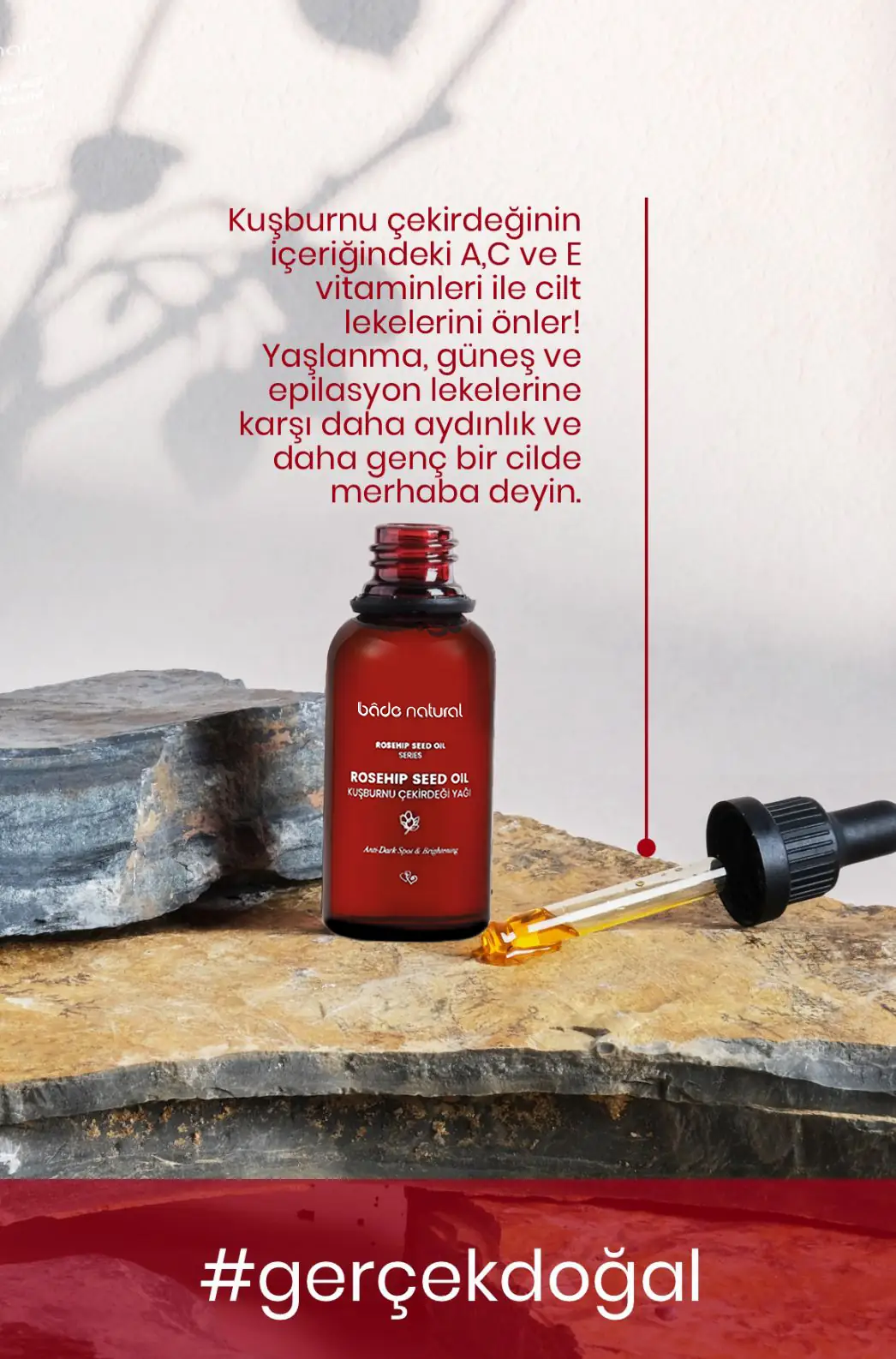 Kuşburnu Aydınlatıcı ve Leke Karşıtı Tonik & Kuşburnu Çekirdeği Yağı Set %100 Doğal - 3