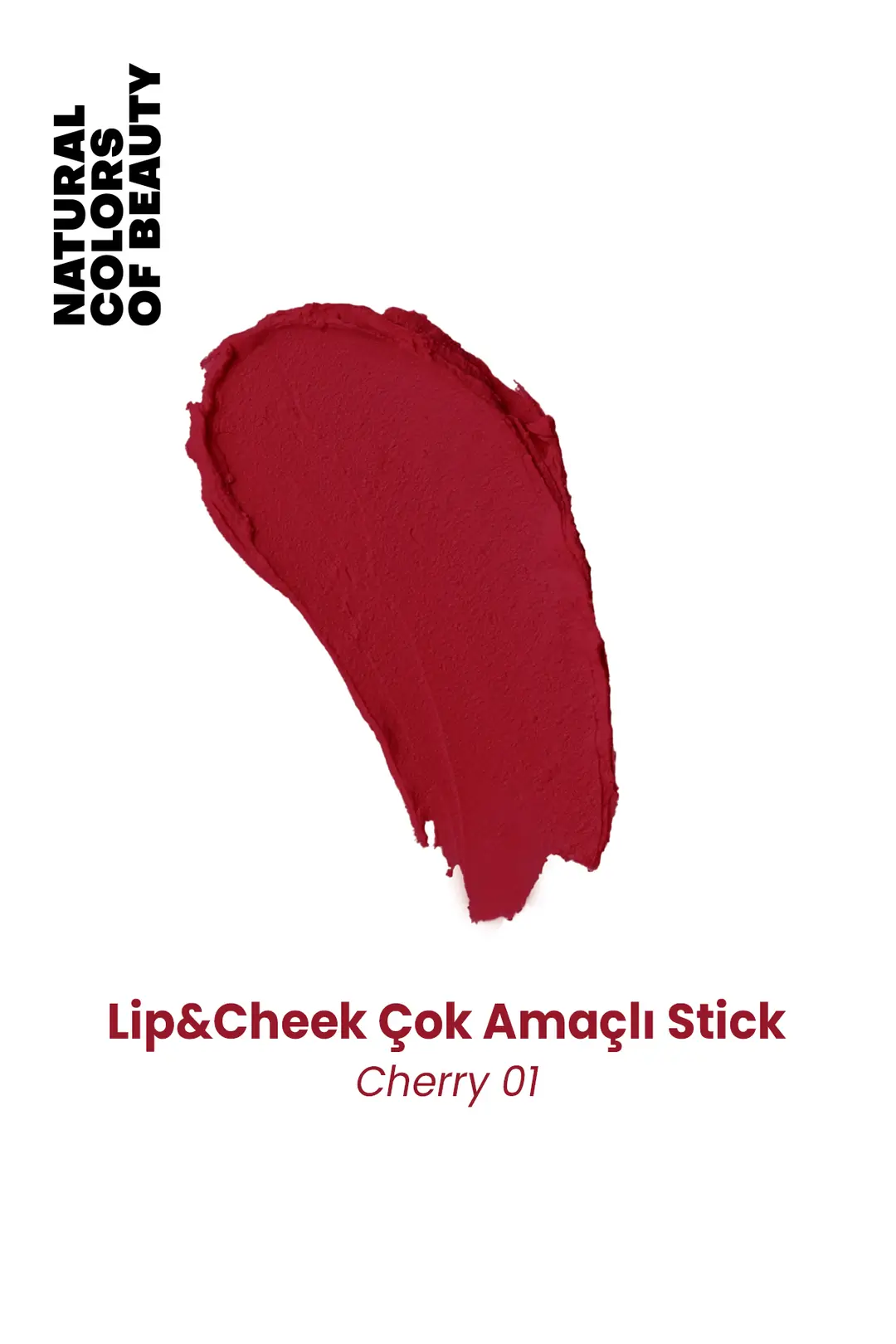 Lip & Cheek Cherry 01 Çok Amaçlı Stick %100 Doğal - 2