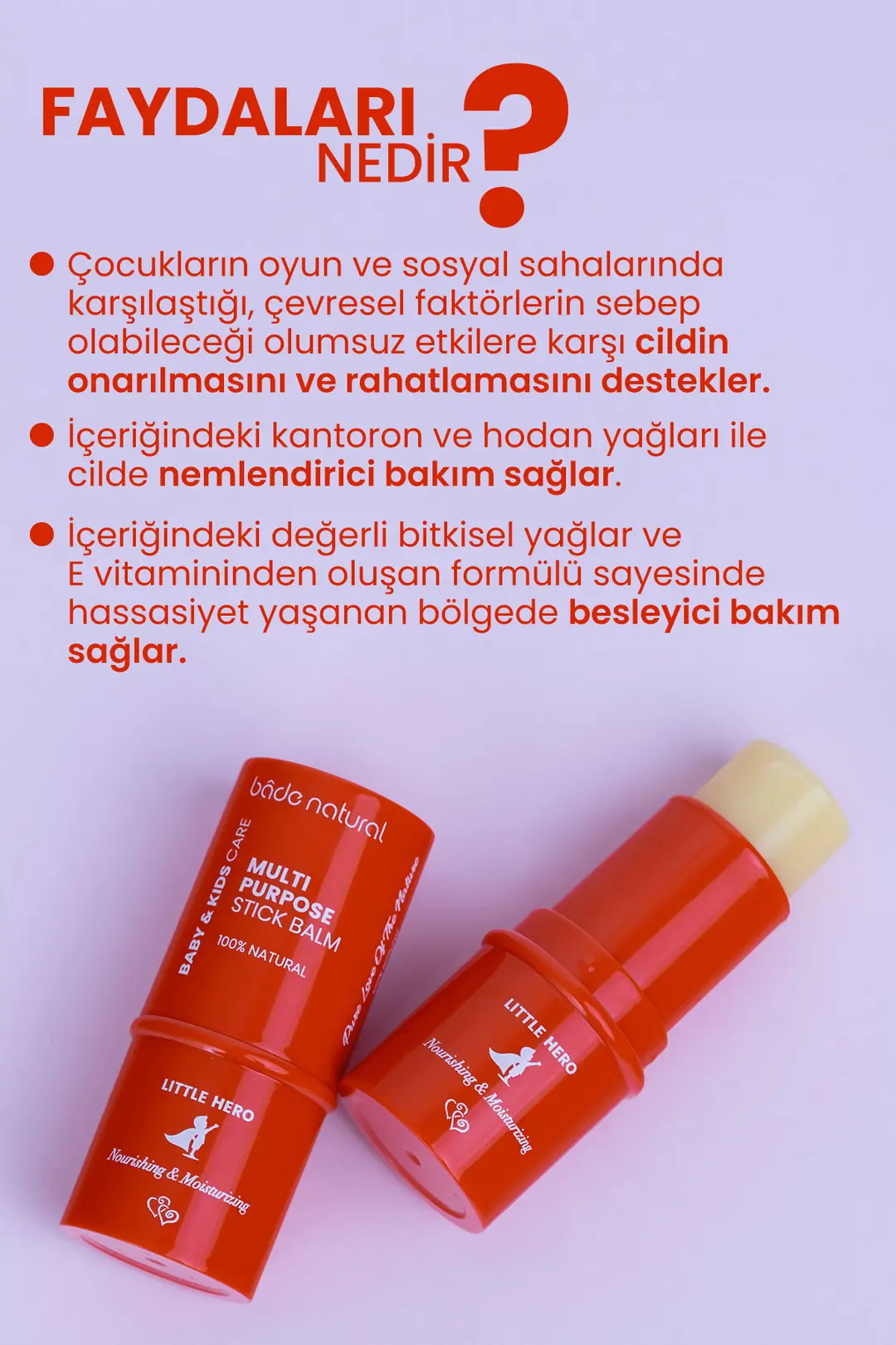 Little Hero %100 Doğal Stick Onarıcı ve Rahatlatıcı Çok Amaçlı - 3