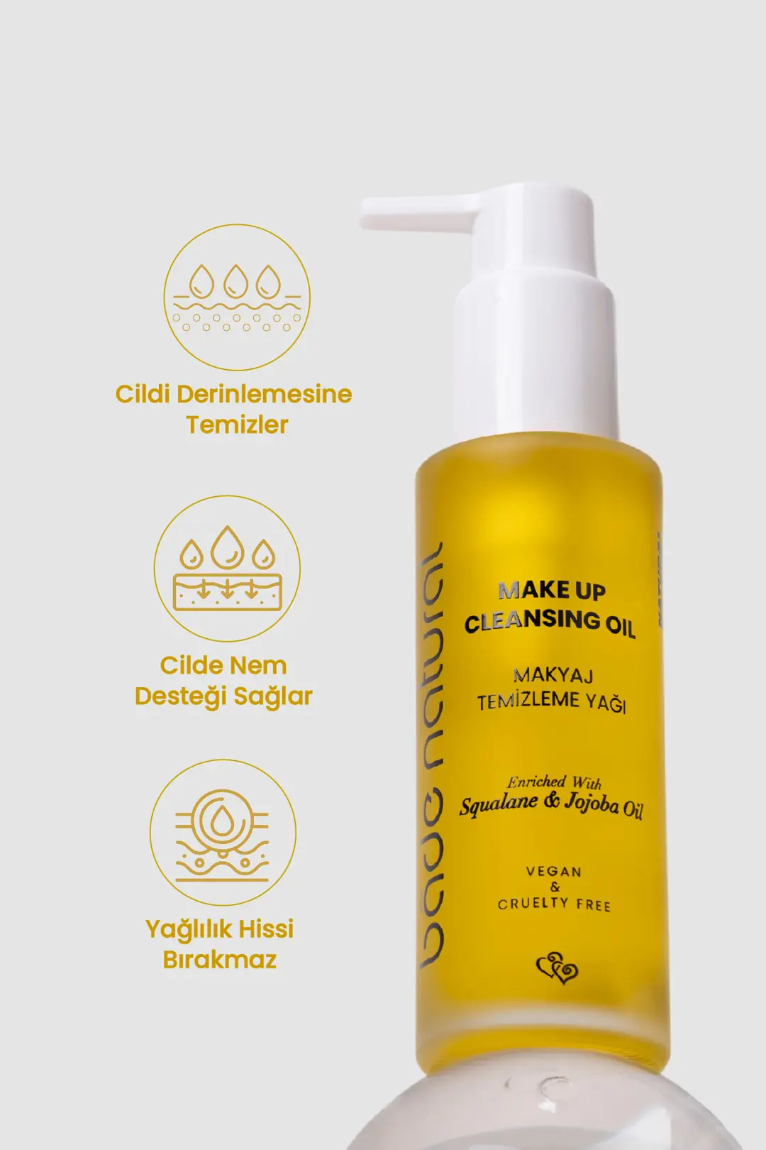 Makyaj Temizleme Yağı Jojoba ve Skualan İçerikli %100 Doğal ve Vegan 100 ml - 2