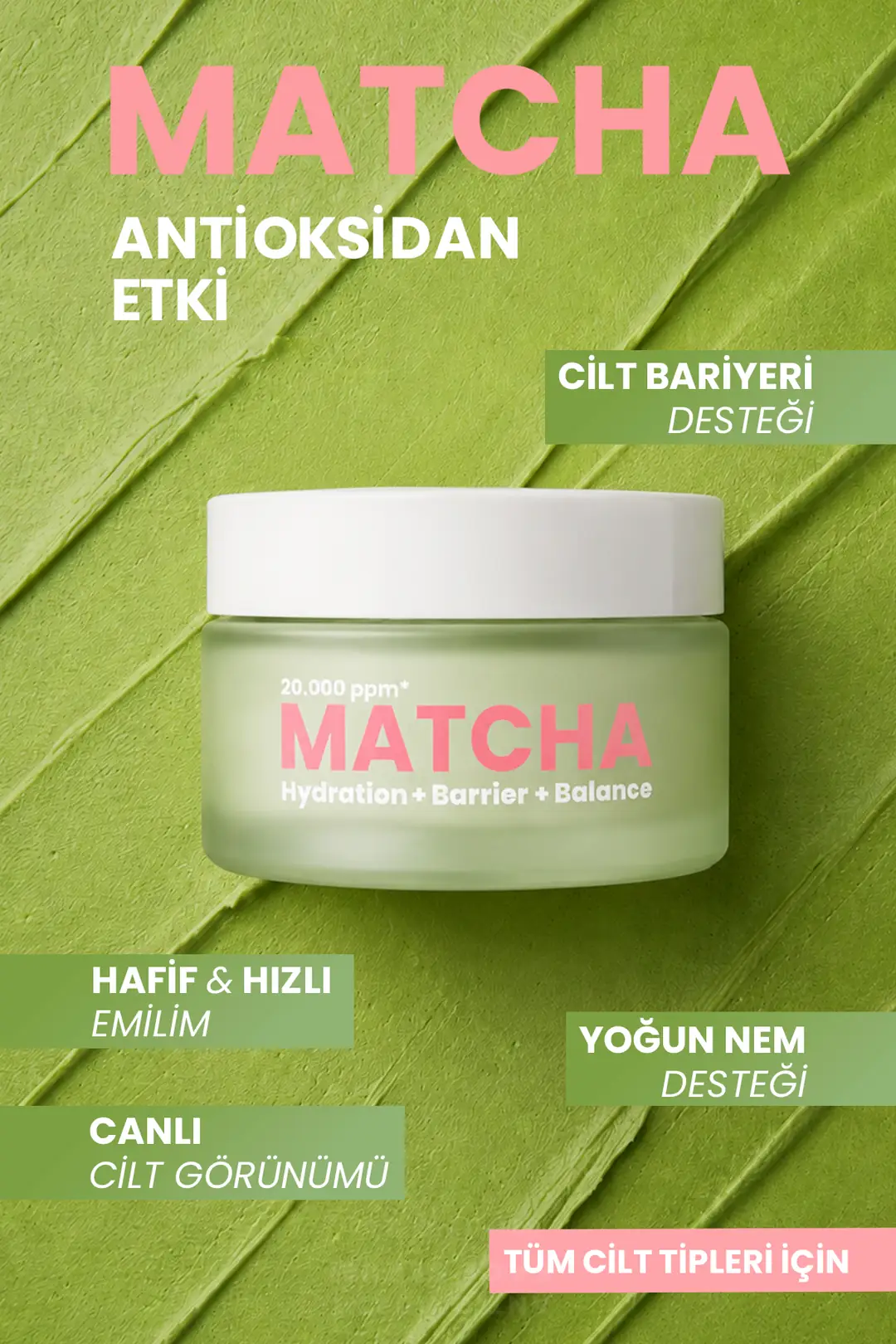 Matcha Antioksidan Cam Cilt (Glass Skin) Yoğun Nemlendirici ve Cilt Bariyeri Güçlendirici Yüz Kremi 50 ml - 2
