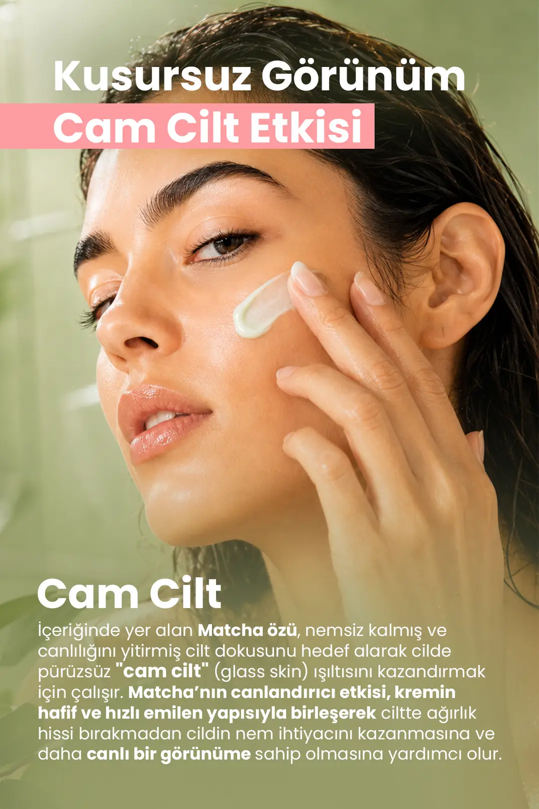 Matcha Antioksidan Cam Cilt (Glass Skin) Yoğun Nemlendirici ve Cilt Bariyeri Güçlendirici Yüz Kremi 50 ml - 3