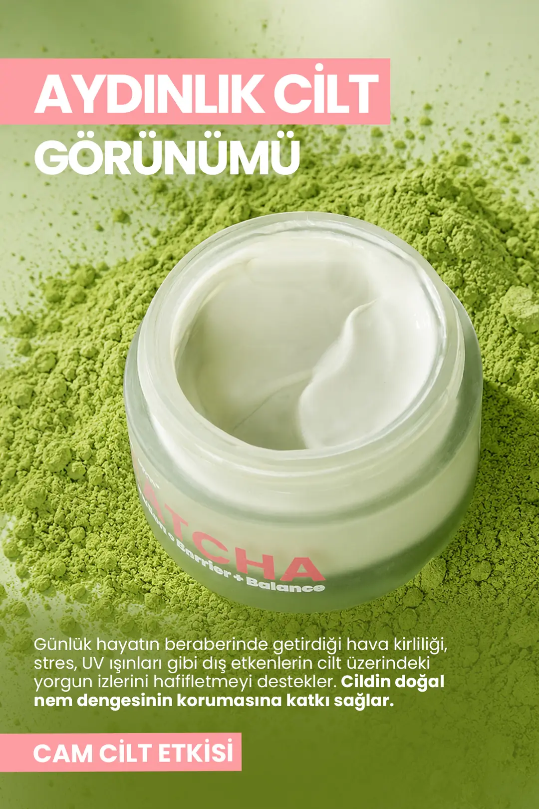 Matcha Antioksidan Cam Cilt (Glass Skin) Yoğun Nemlendirici ve Cilt Bariyeri Güçlendirici Yüz Kremi 50 ml - 4