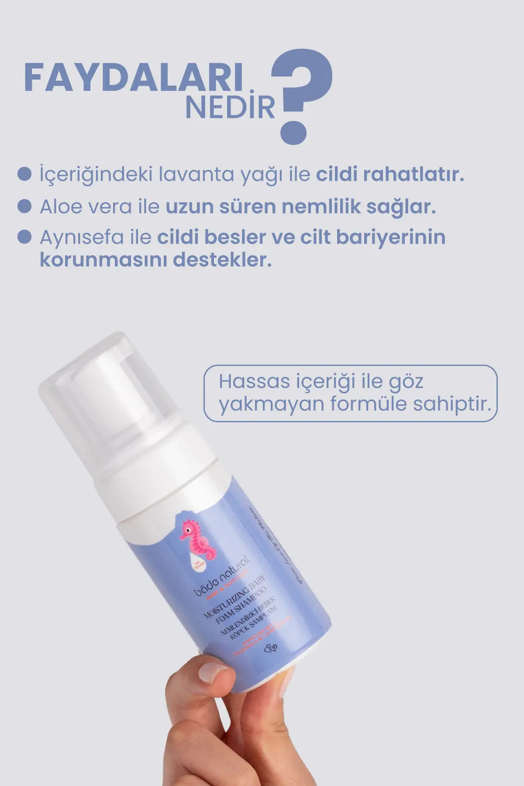 Nemlendirici Bebek Köpük Şampuan %100 Doğal 100 ml - 3