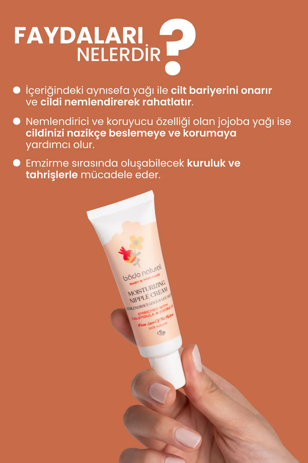Nemlendirici Göğüs Ucu %100 Doğal Çatlak ve Bakım Kremi 30 ml - 2