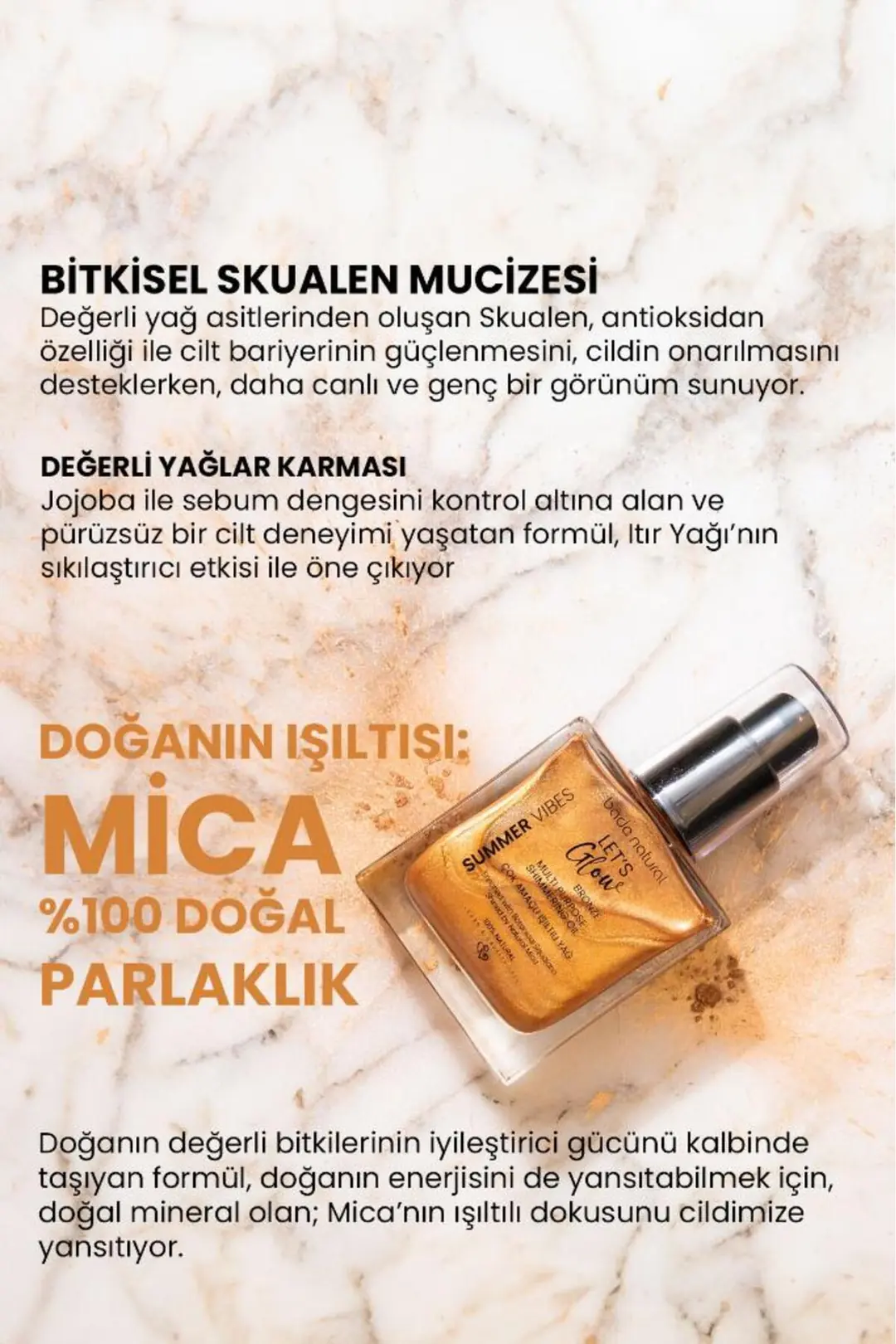 Nemlendirici Işıltılı Bronze Çok Amaçlı Vücut Yağı 50 ml - 3