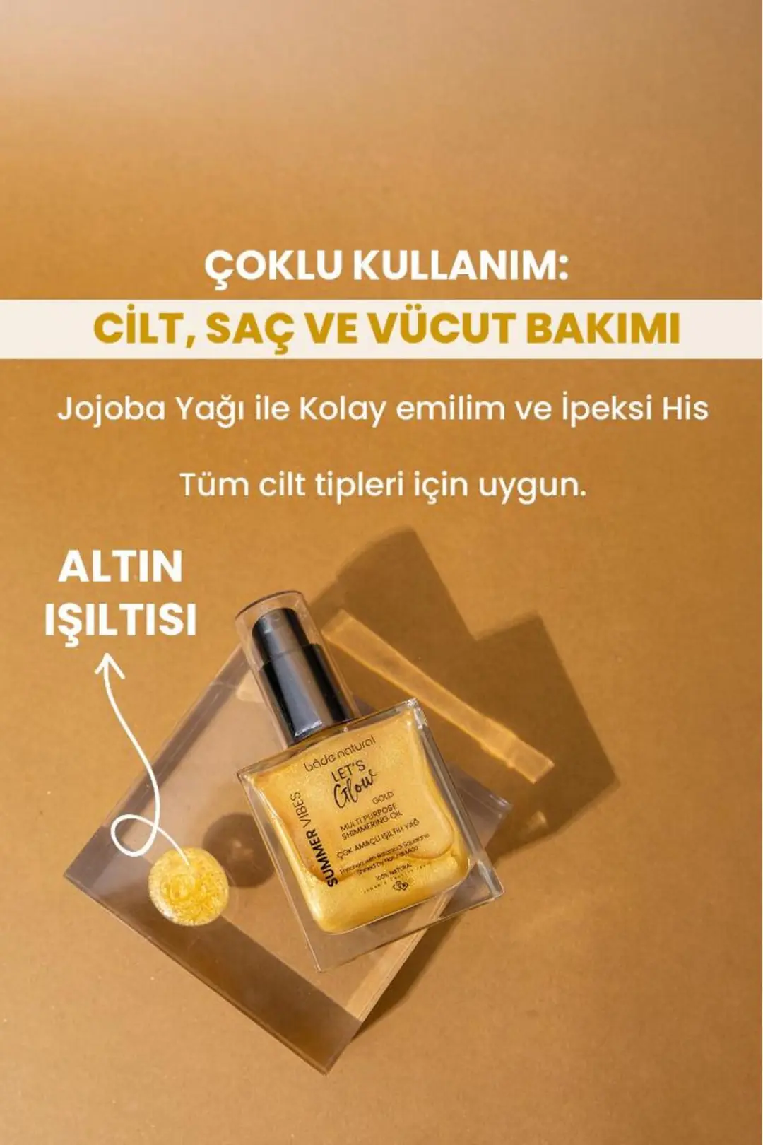 Nemlendirici Işıltılı Gold Çok Amaçlı Vücut Yağı 50 ml - 2