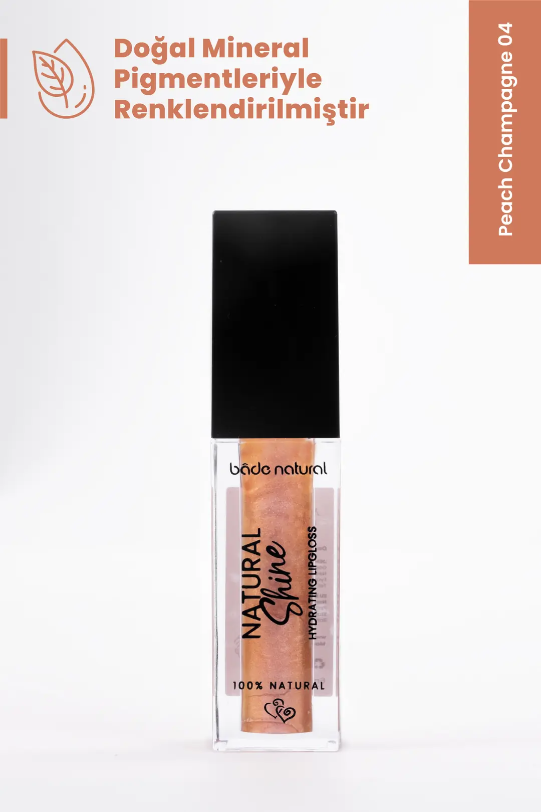 Nemlendirici Lipgloss Peach Champagne 04 Dudak Parlatıcısı %100 Doğal - 4