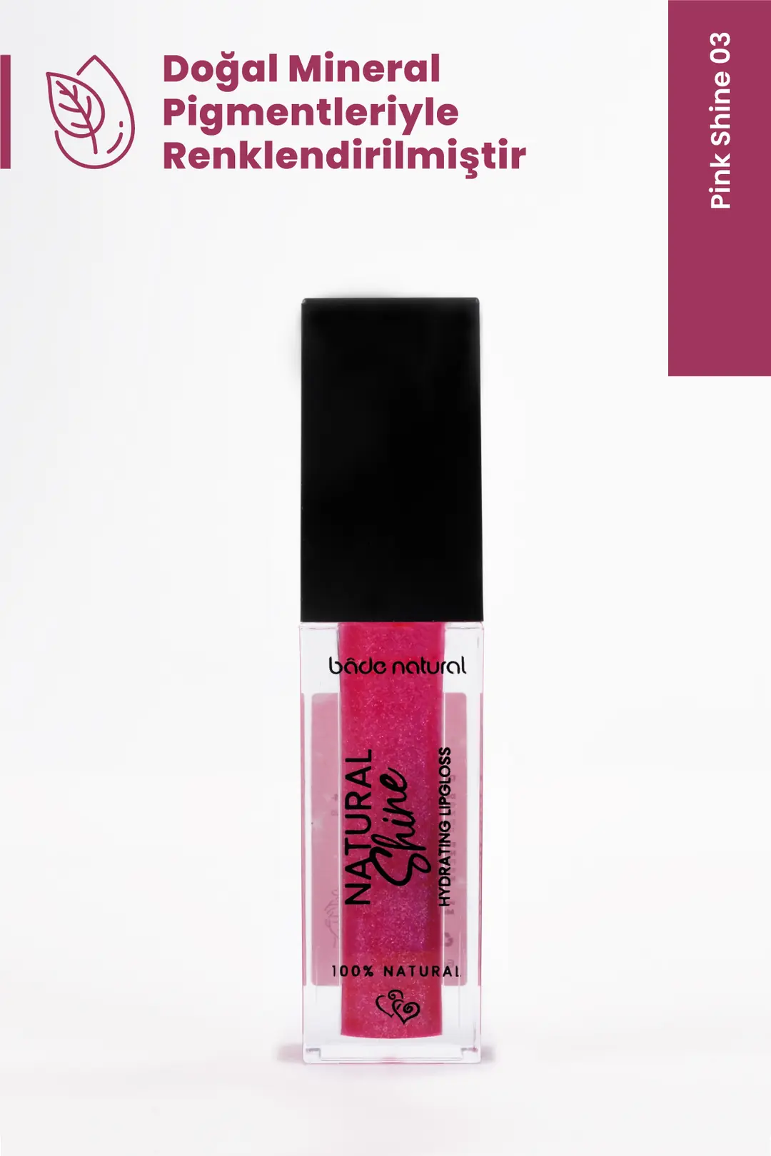 Nemlendirici Lipgloss Pink Shine 03 Dudak Parlatıcısı %100 Doğal - 4