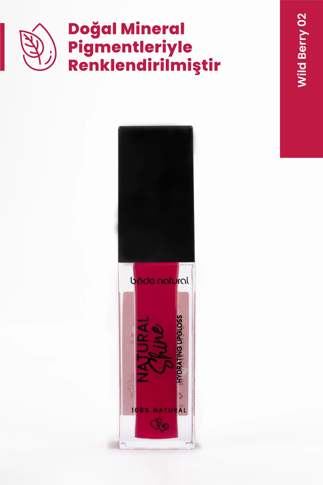 Nemlendirici Lipgloss Wild Berry 02 Dudak Parlatıcısı %100 Doğal - 4