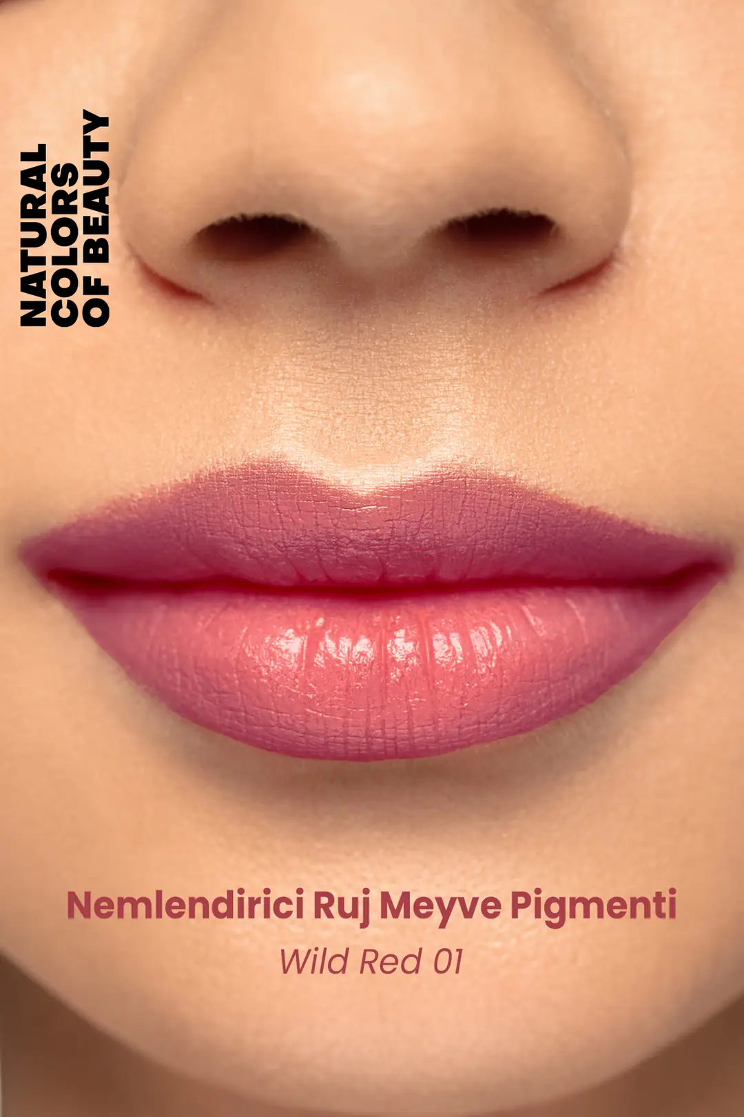 Nemlendirici Ruj Meyve Pigmenti Renklendiricili Wild Red 01 %100 Doğal - 2
