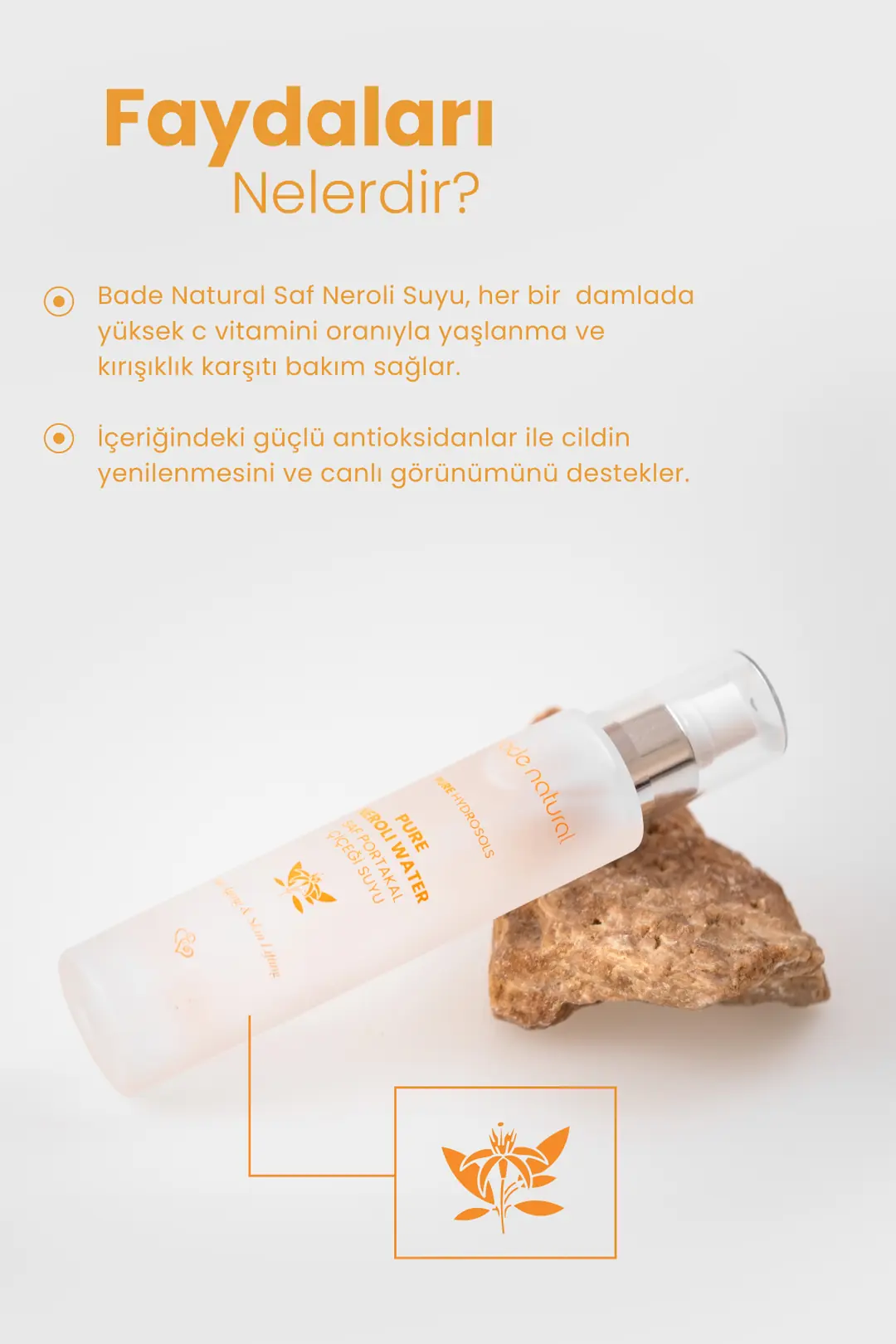 Portakal Çiçeği Suyu Yaşlanma Karşıtı Tonik %100 Doğal 100 ml - 2