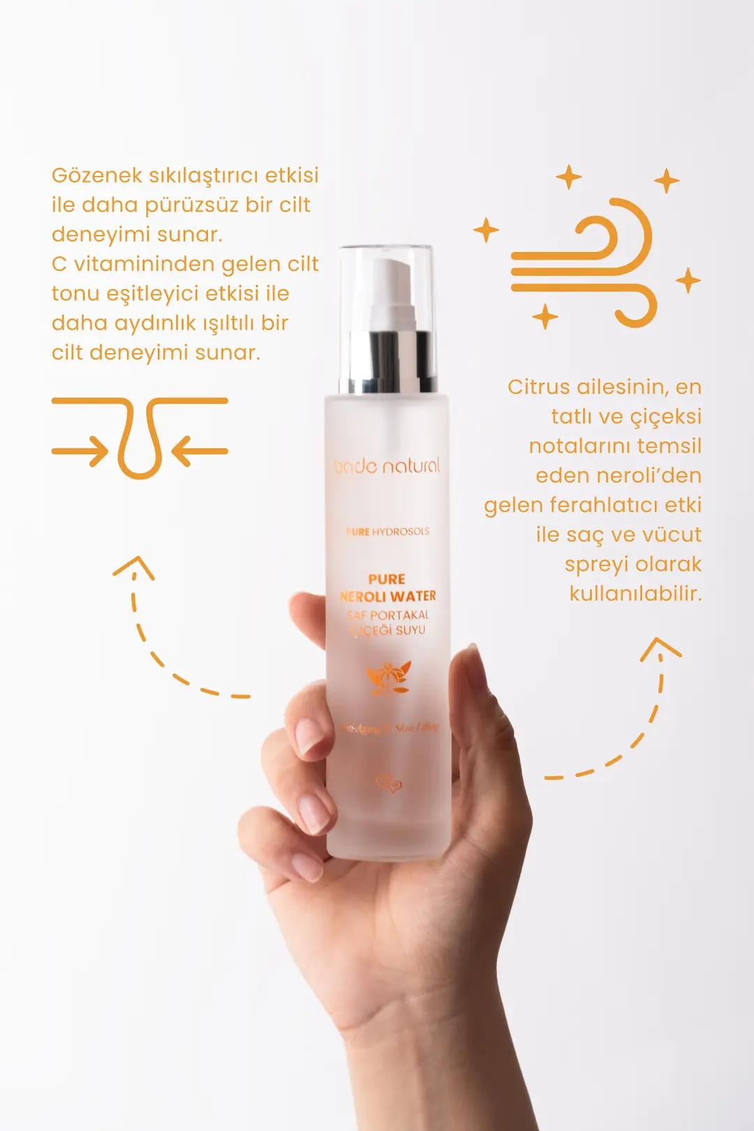 Portakal Çiçeği Suyu Yaşlanma Karşıtı Tonik %100 Doğal 100 ml - 3