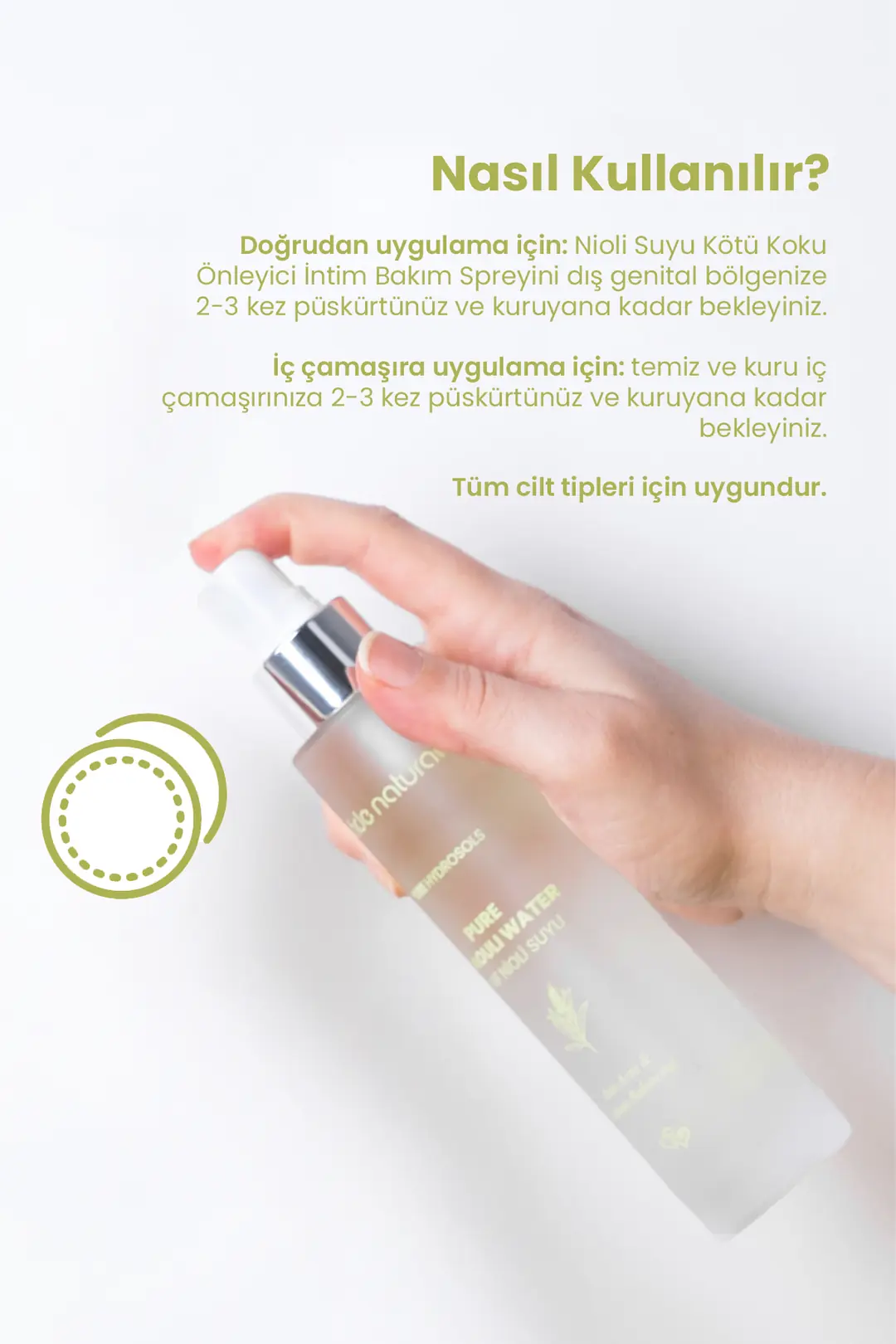 Nioli Suyu İntim Bakım Spreyi %100 Doğal 100 ml - 4