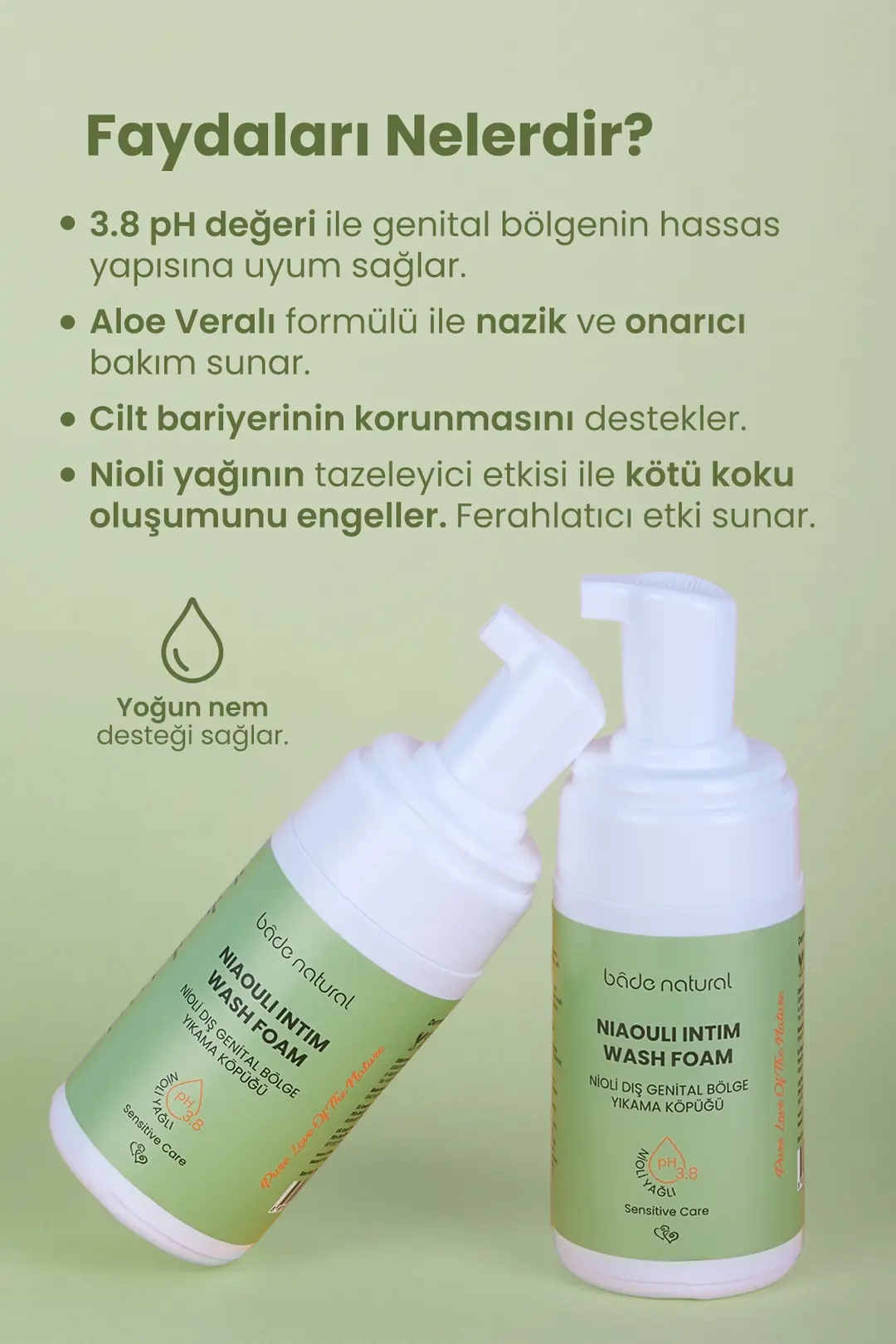 Nioli Yağlı Dış Genital Bölge Yıkama Köpüğü pH 3.8 %100 Doğal 125 ml - 2