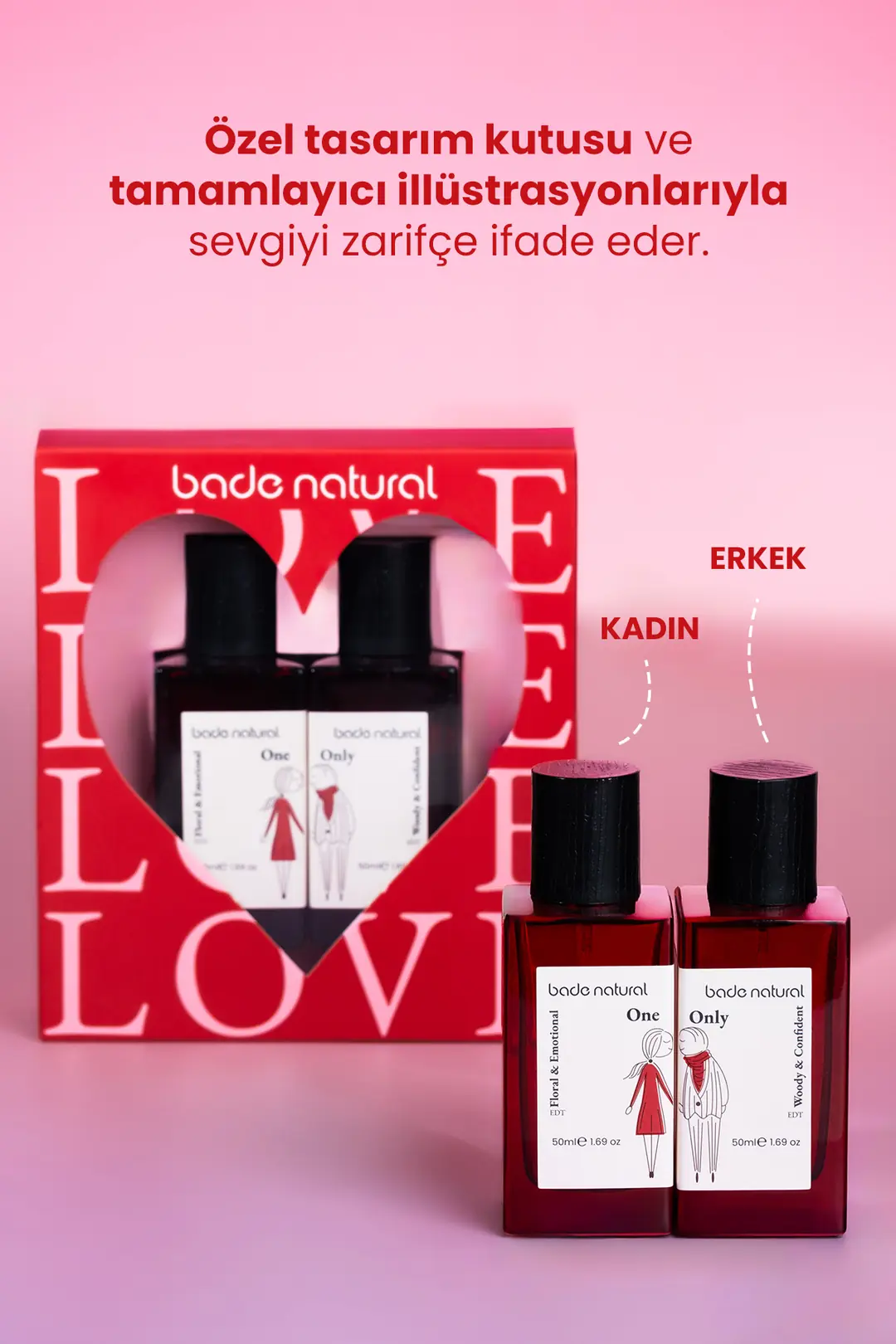ONE&ONLY Kadın/Erkek Parfüm Seti SEVGİLİLER GÜNÜ ÖZEL EDT - 2