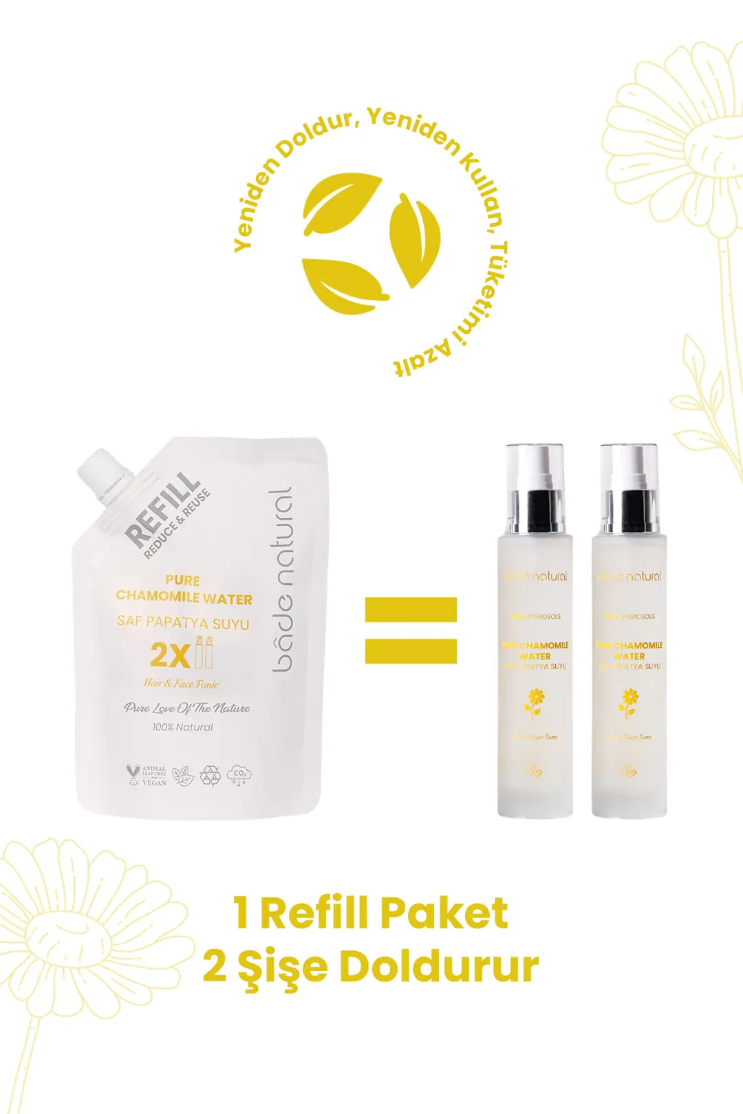 Papatya Suyu Saç Toniği %100 Doğal Refill Paket 200 ml - 4