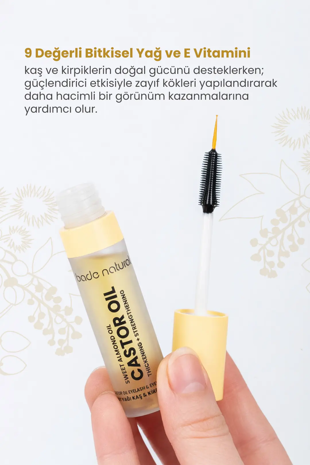 Ultra Hacim Veren Doğal Hint Yağı Kaş Kirpik Serumu Besleyici, Güçlendirici, Dolgunlaştırıcı 10 ml - 2